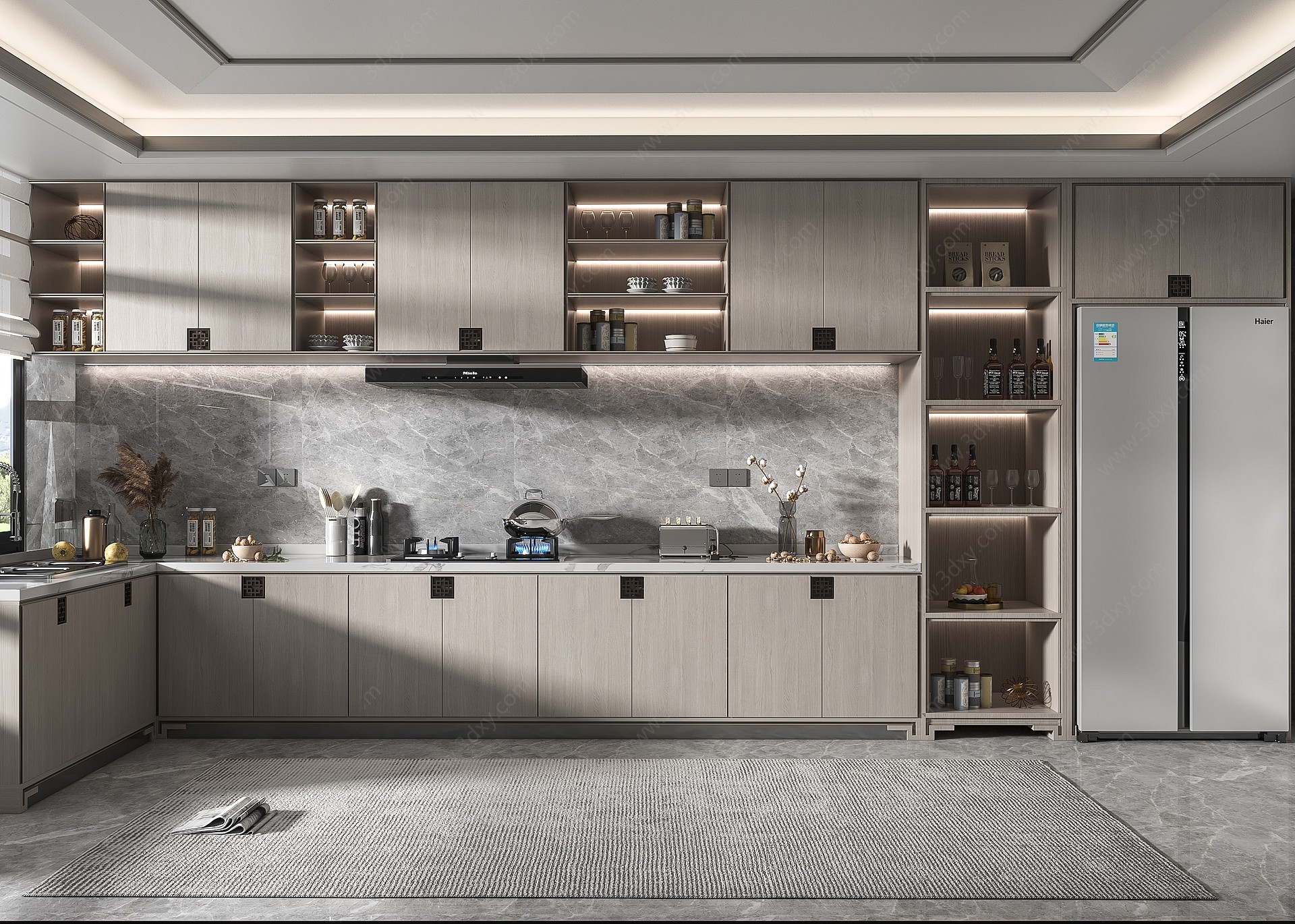 新中式家居厨房3D模型