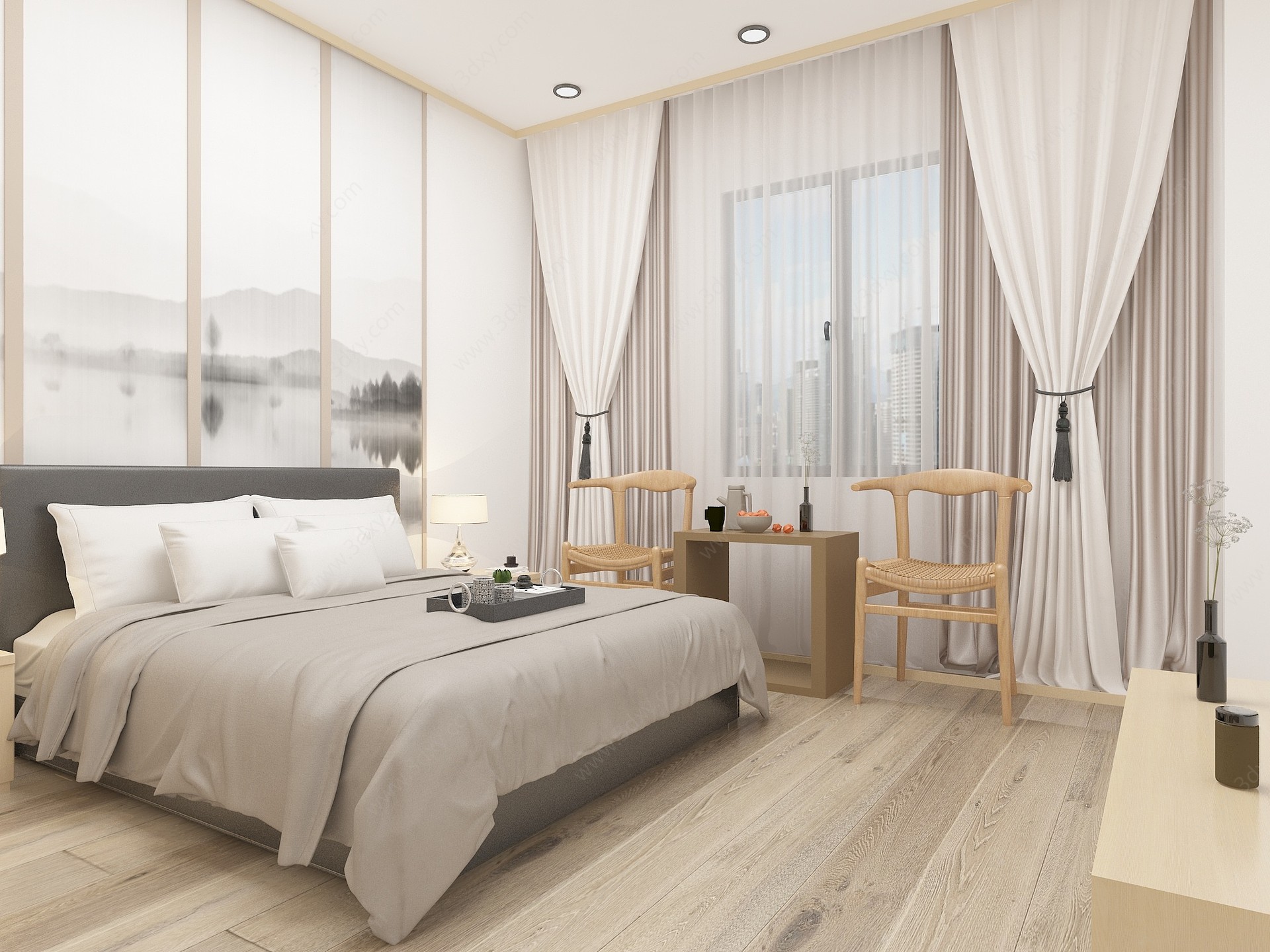 新古典主义卧室3D模型