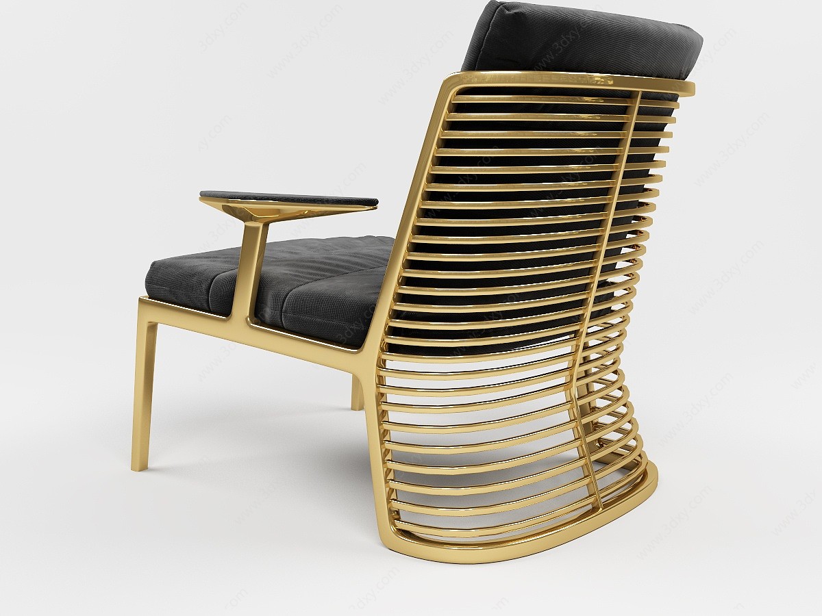 后现代现代金属休闲椅3D模型