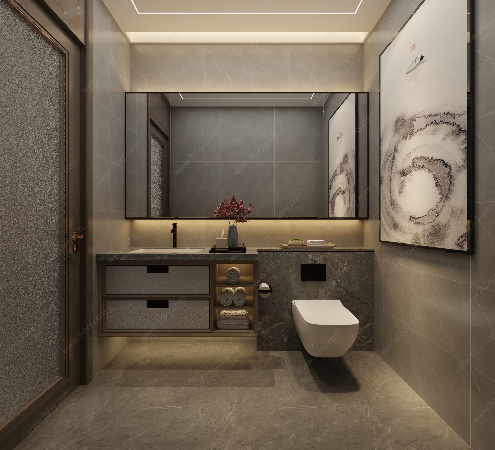 新中式家居卫生间3D模型