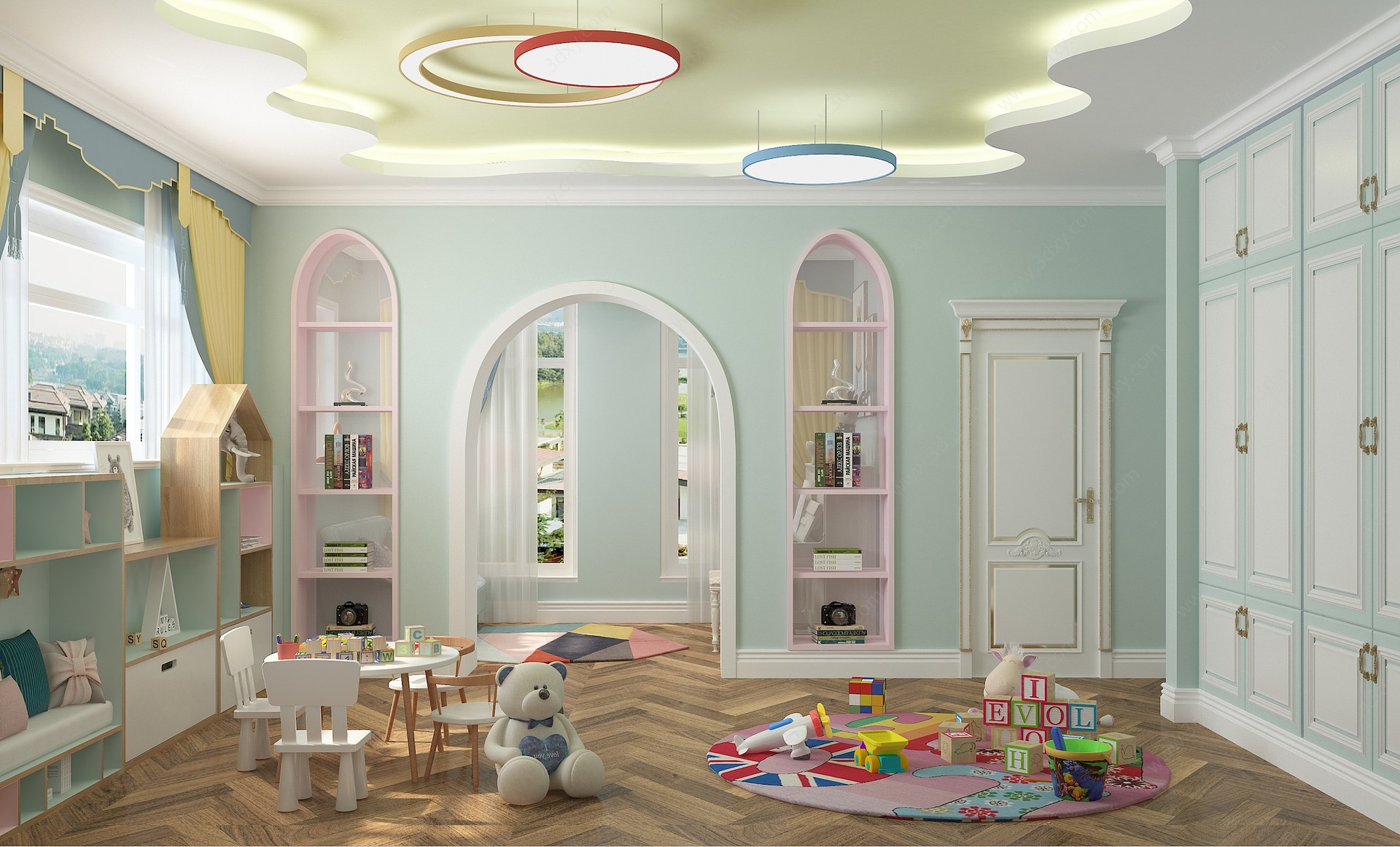 现代儿童娱乐区多功能室3D模型