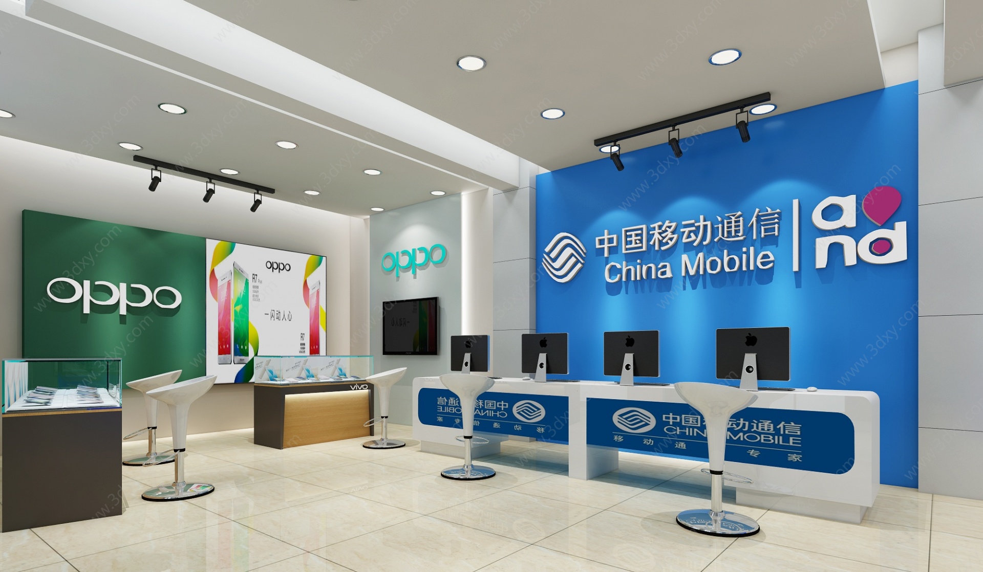 现代手机店中国移动营业厅3D模型