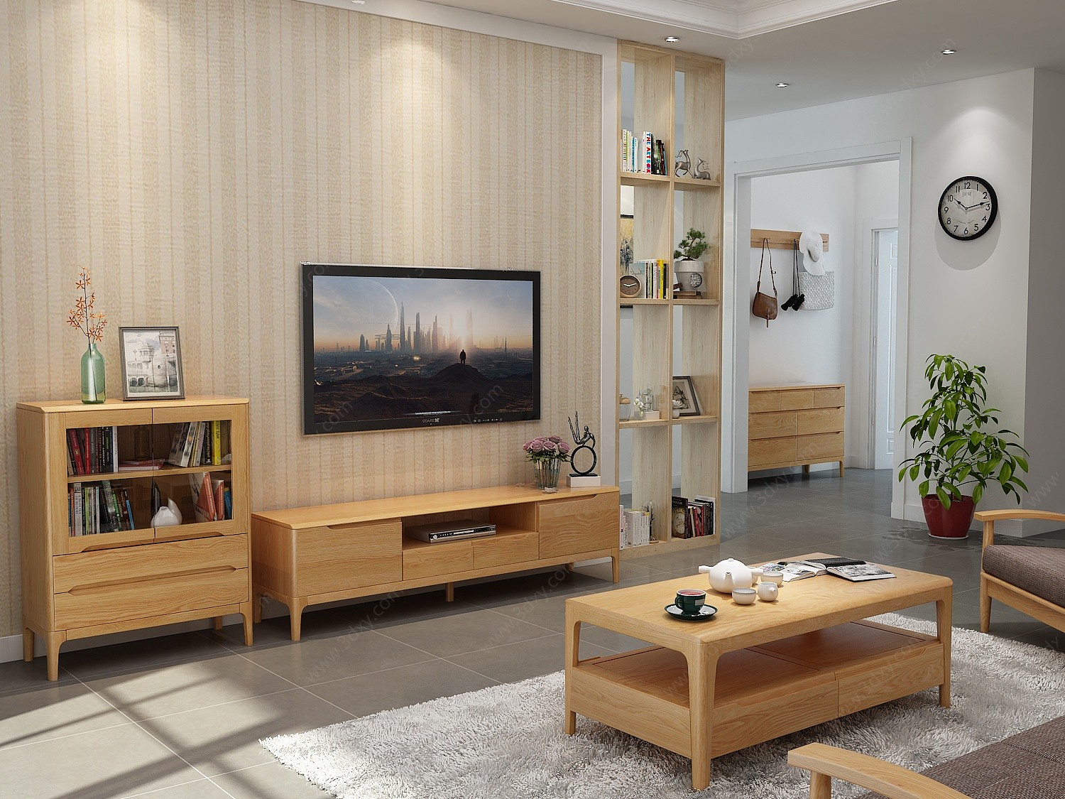 日式小清新客厅3D模型