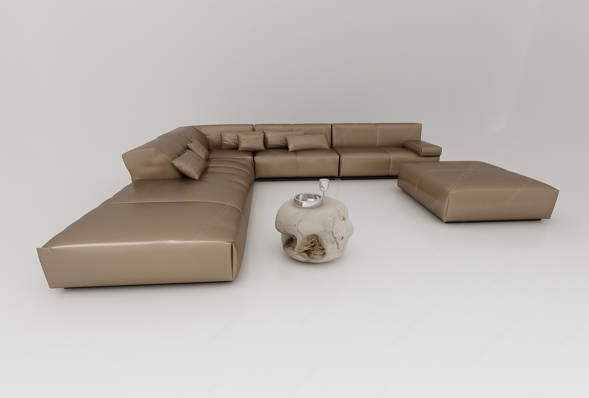 现代风格皮沙发3D模型