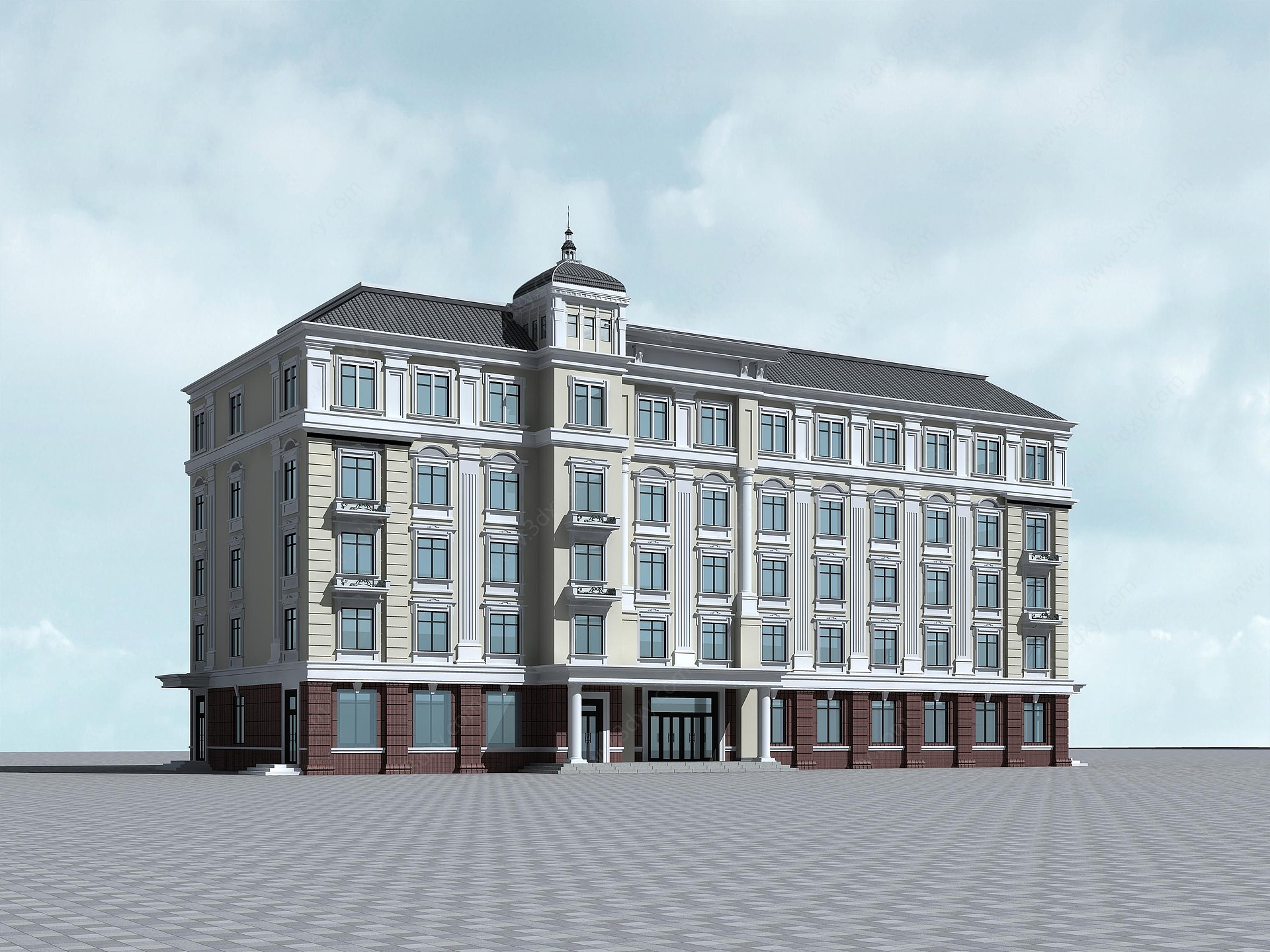 简欧办公楼宾馆酒店3D模型