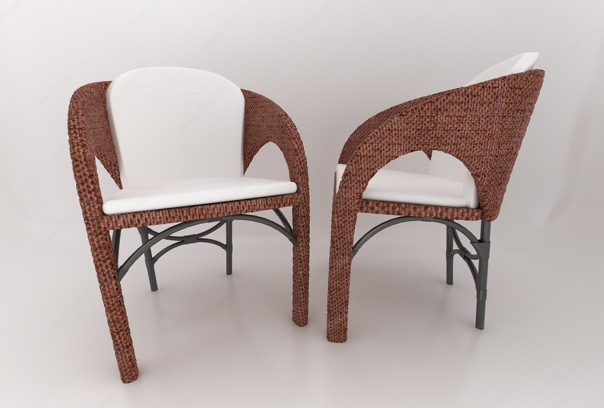现代风格藤椅3D模型