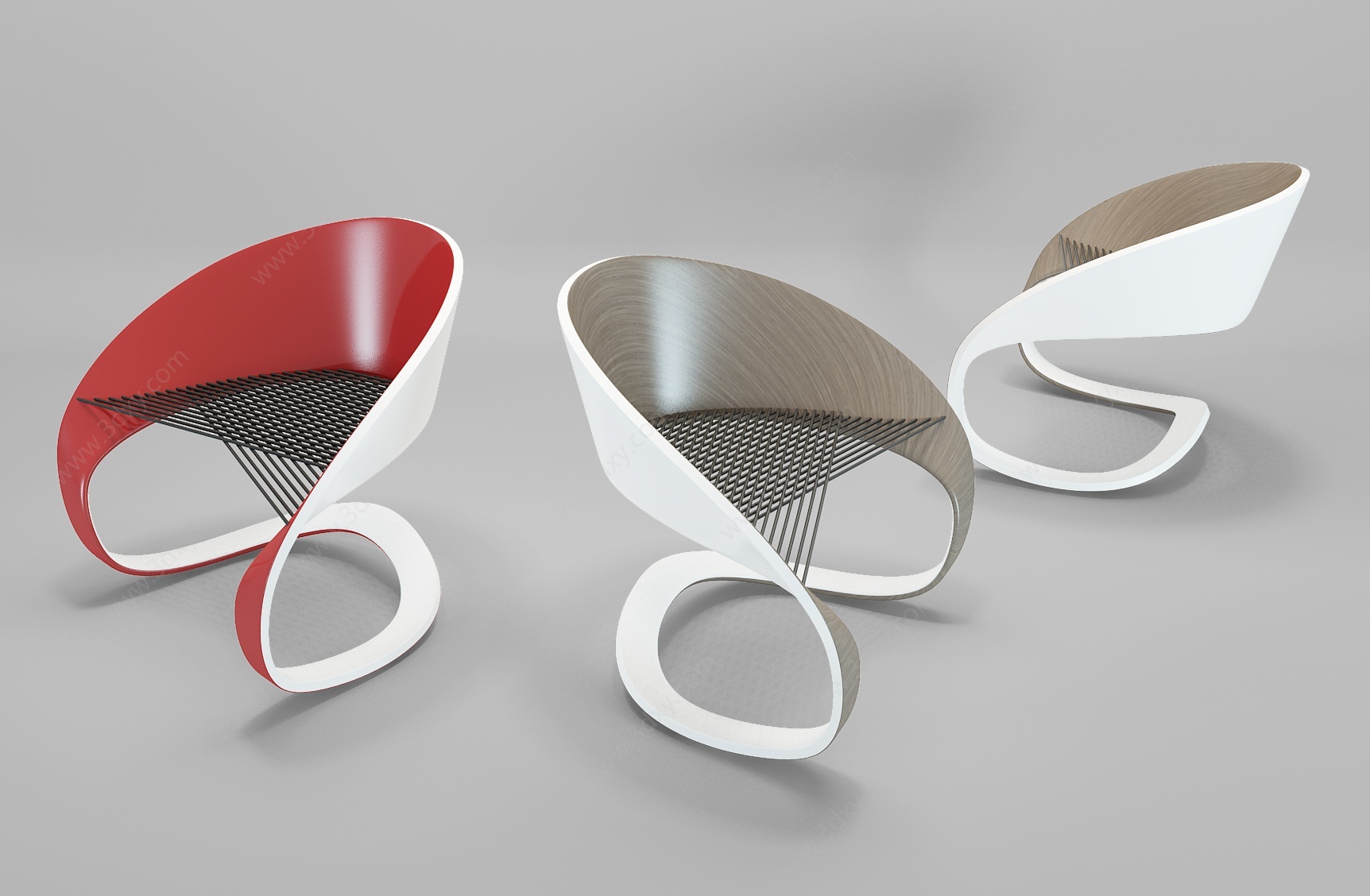 现代异形单椅3D模型