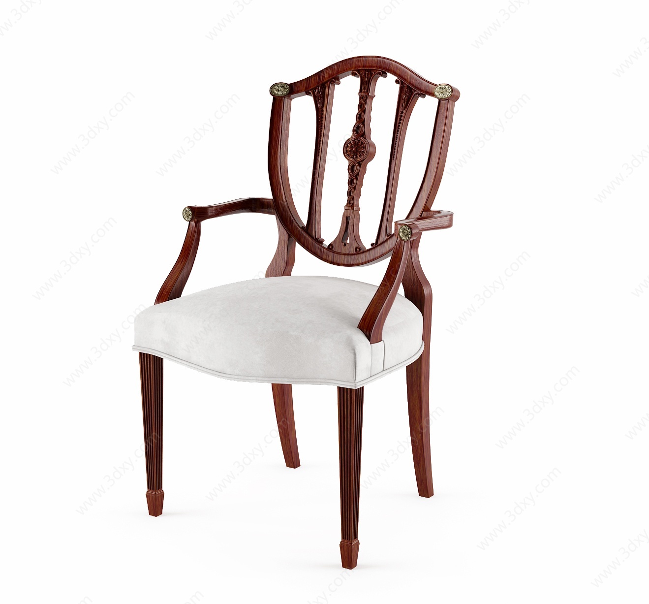 美式法式餐椅3D模型