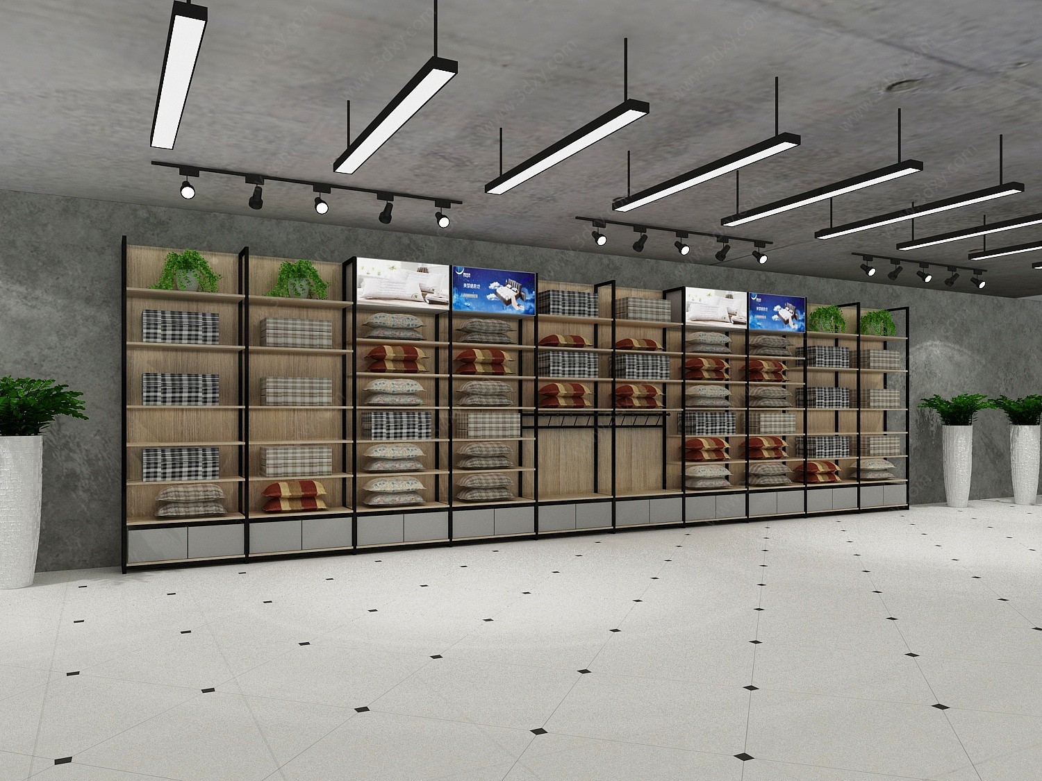 现代商场超市展架3D模型