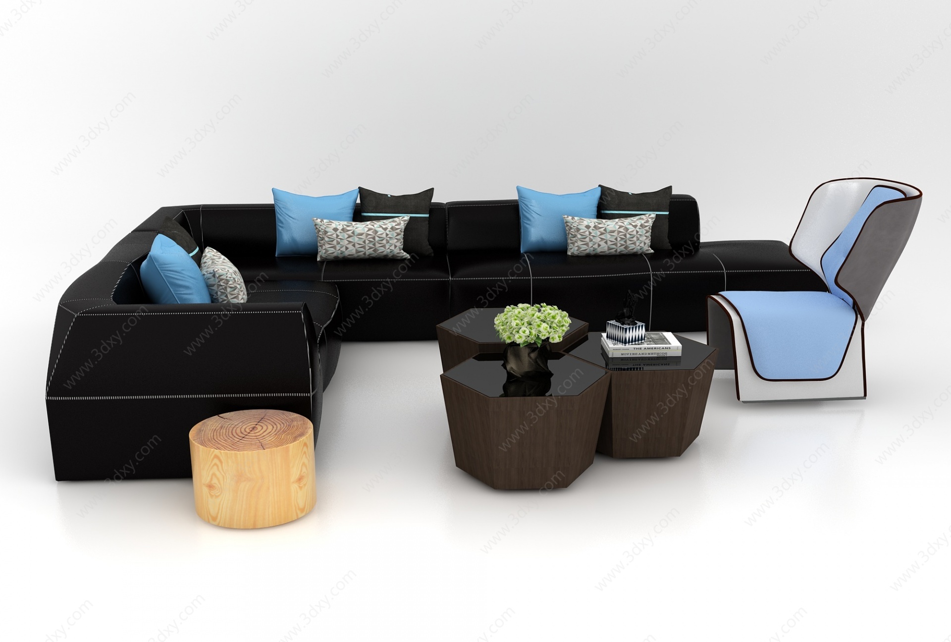 现代风格转角沙发3D模型