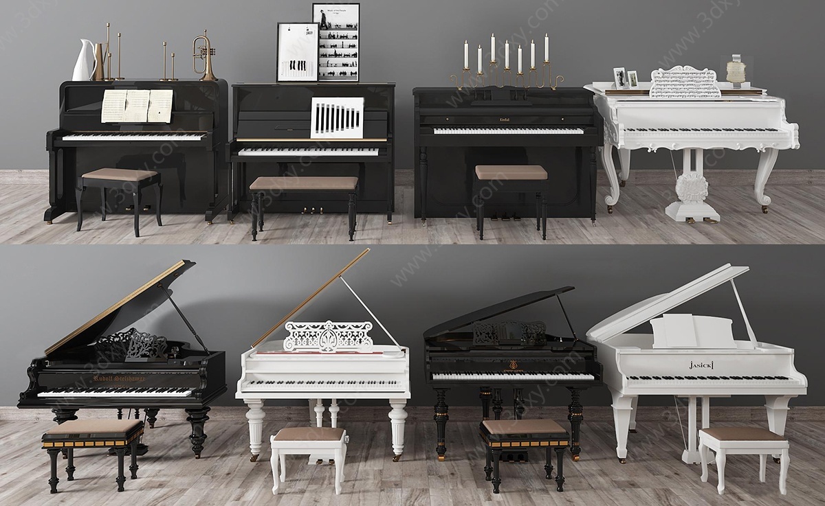 欧式乐器钢琴3D模型
