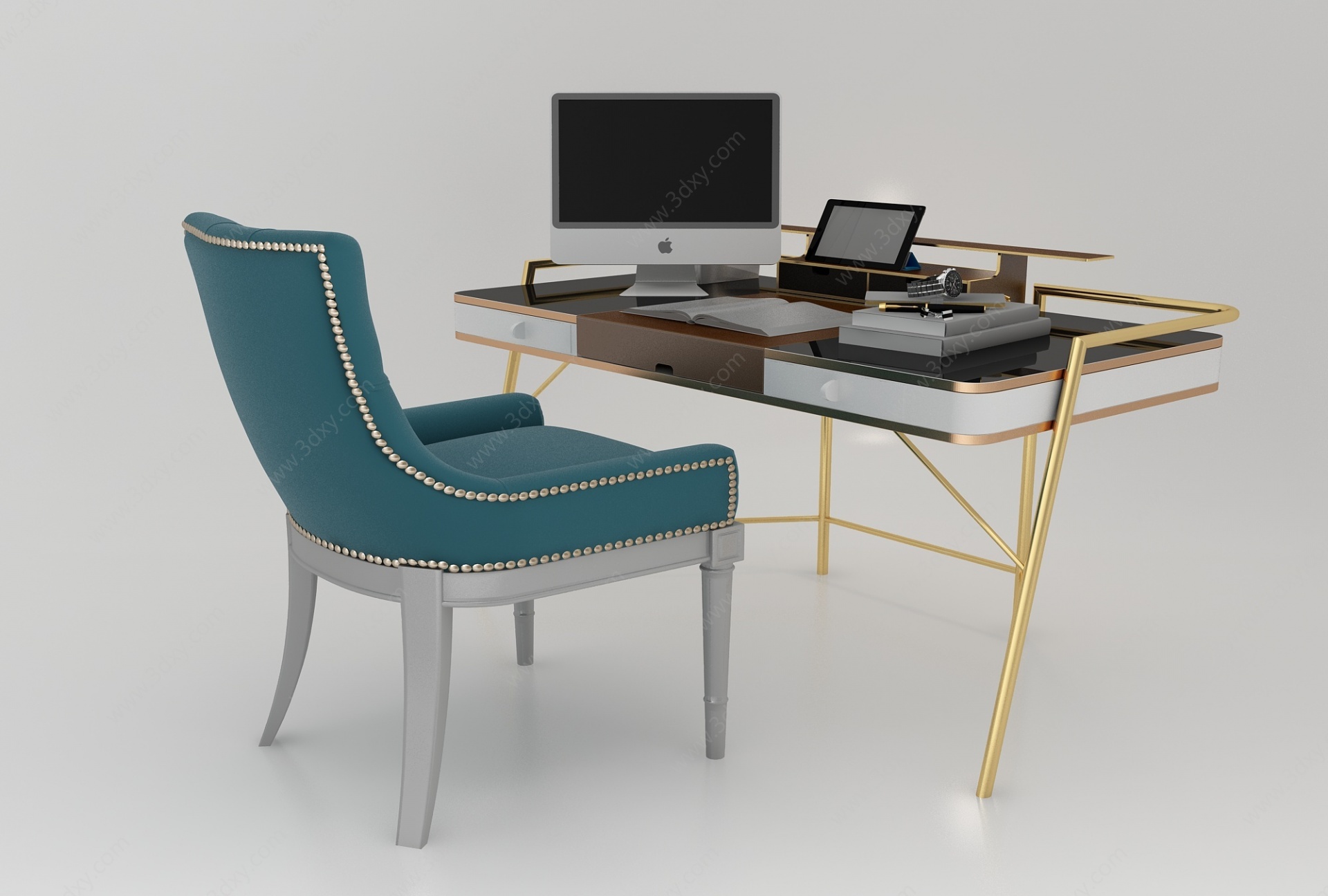现代风格书桌椅3D模型