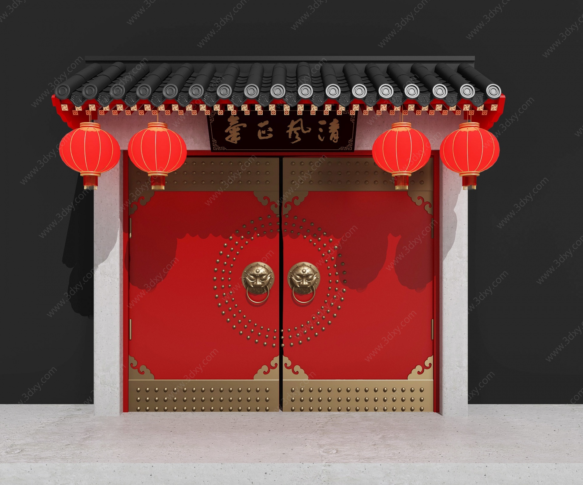 中式古建门头3D模型