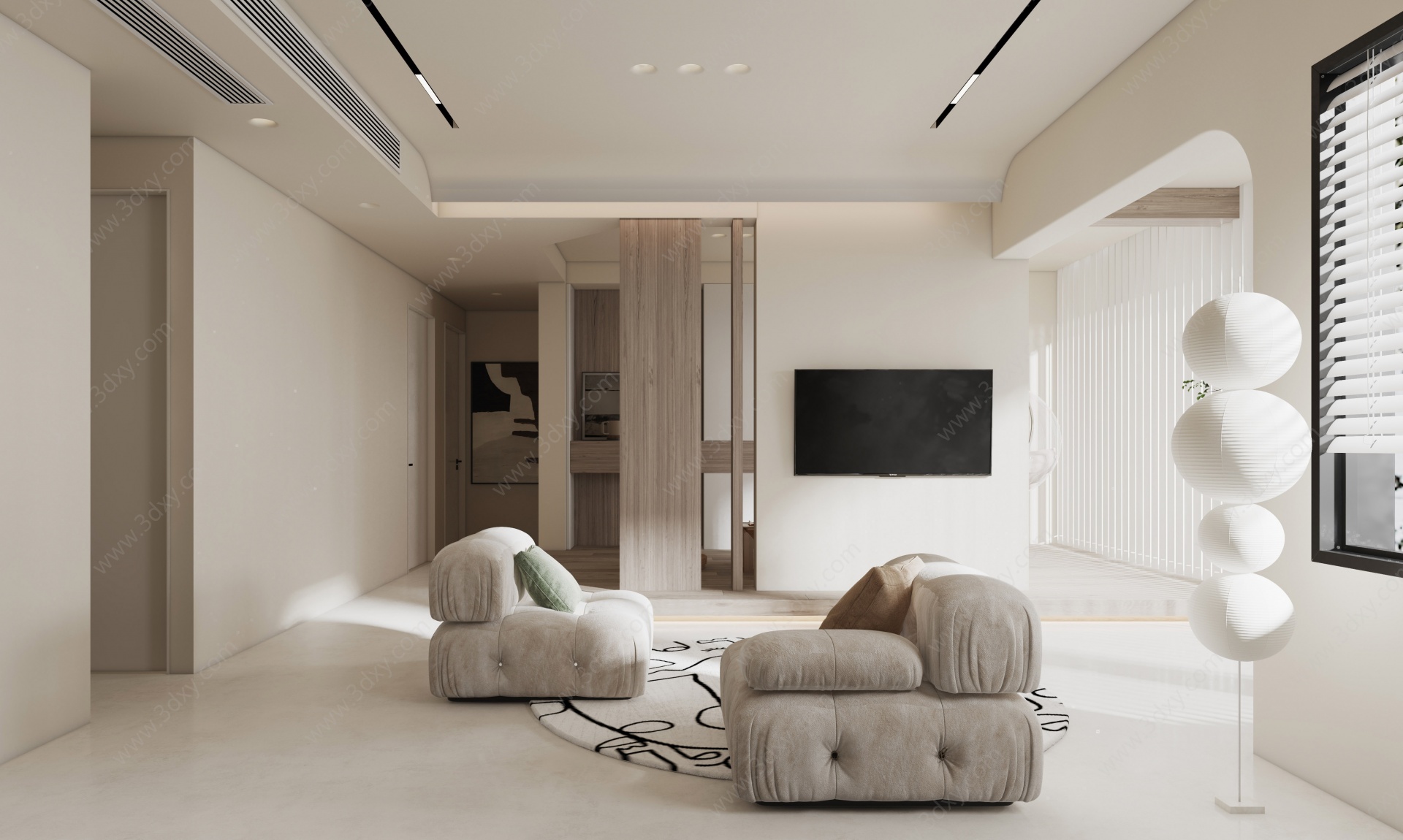 侘寂家居客厅3D模型