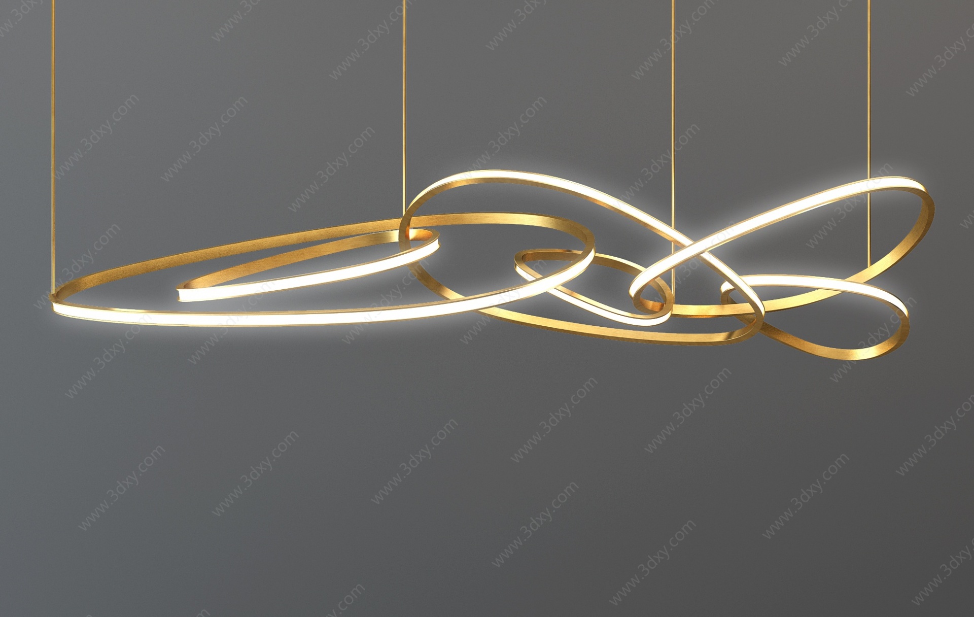 现代金属吊灯壁灯3D模型