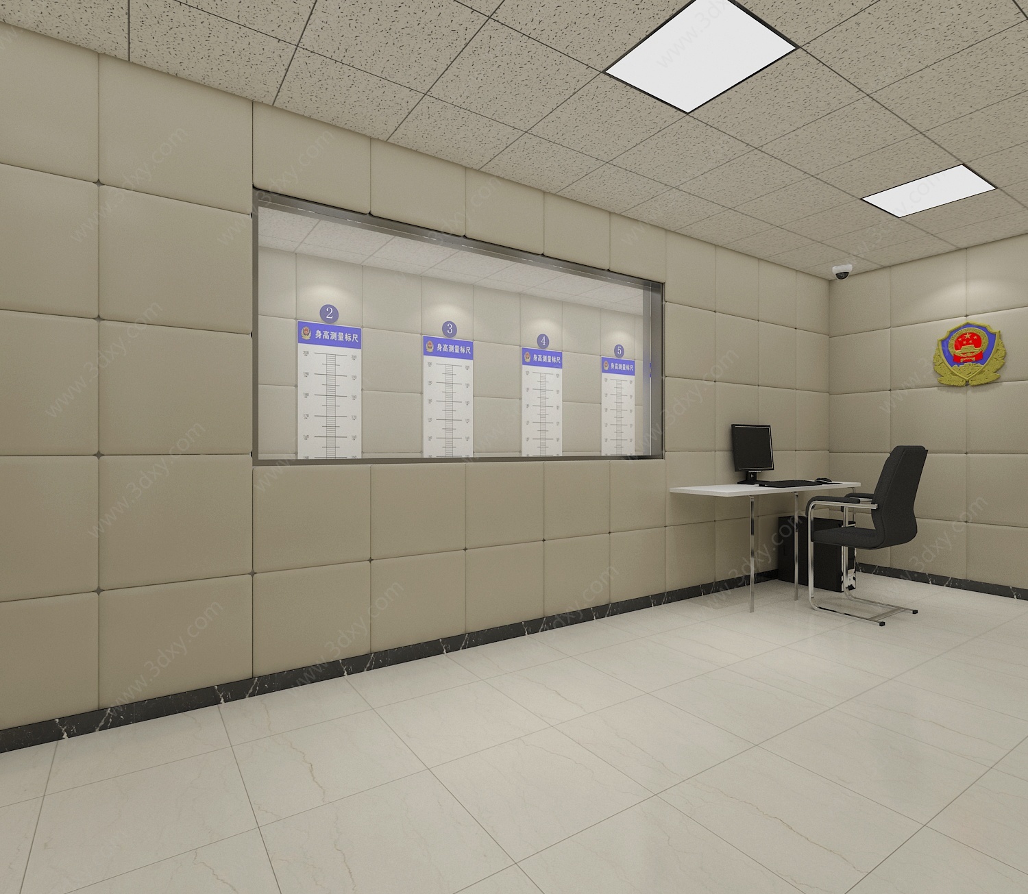 现代派出所辨认室公安局3D模型