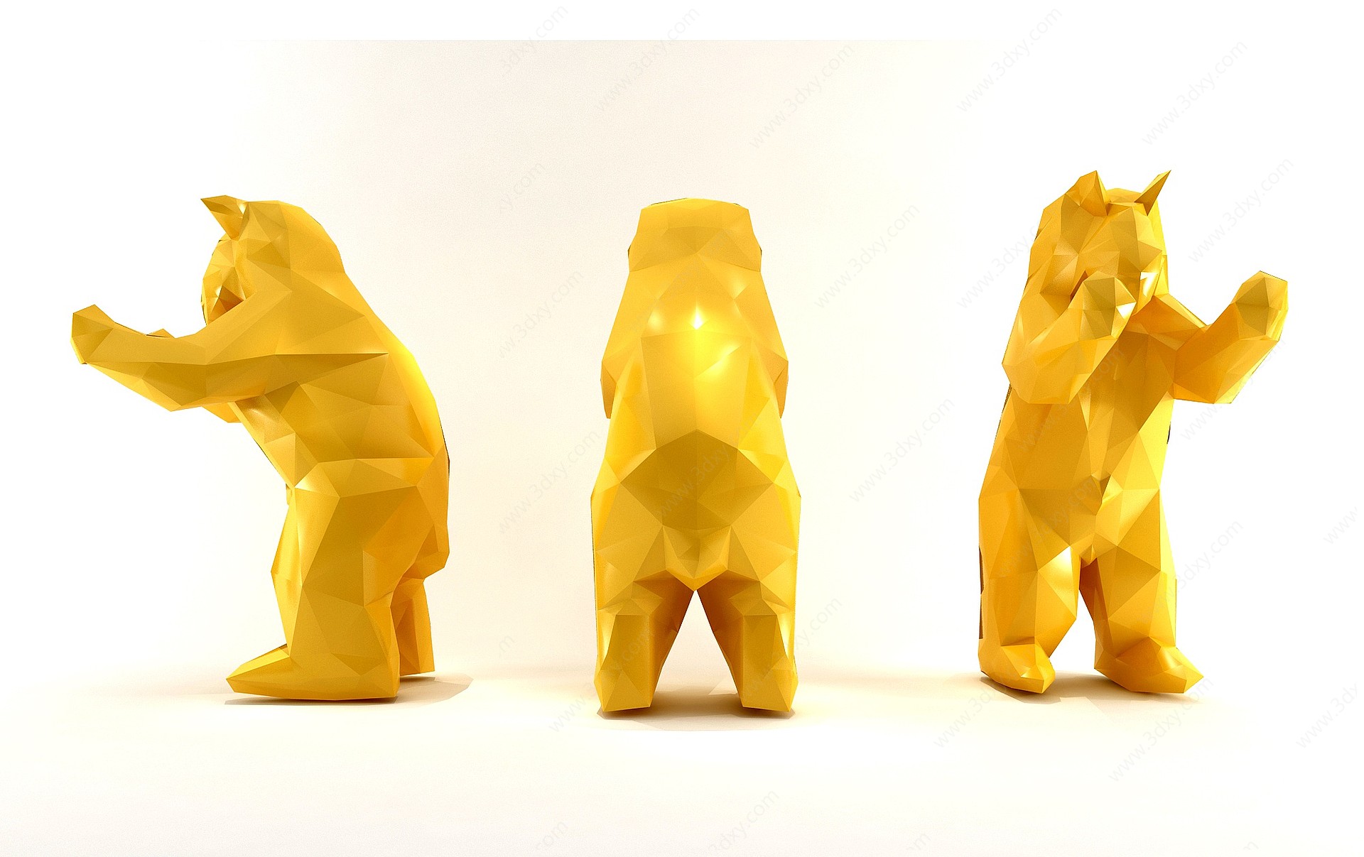 现代雕塑熊抽象熊3D模型