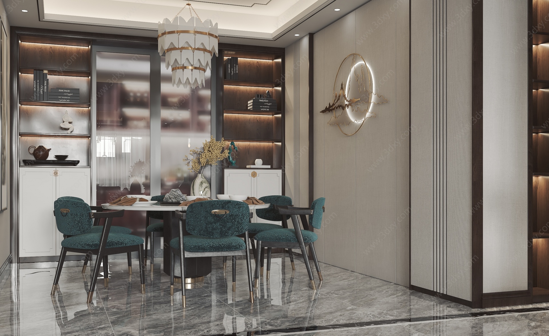 新中式家居客餐厅3D模型