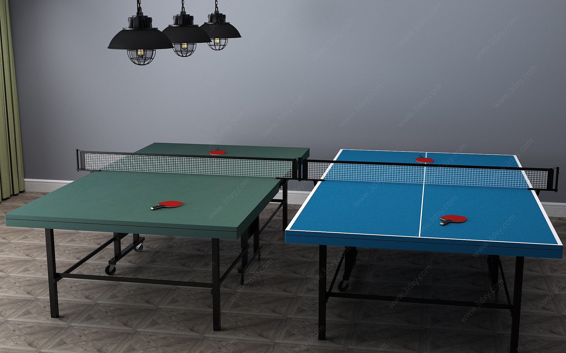 现代乒乓球桌运动器材3D模型