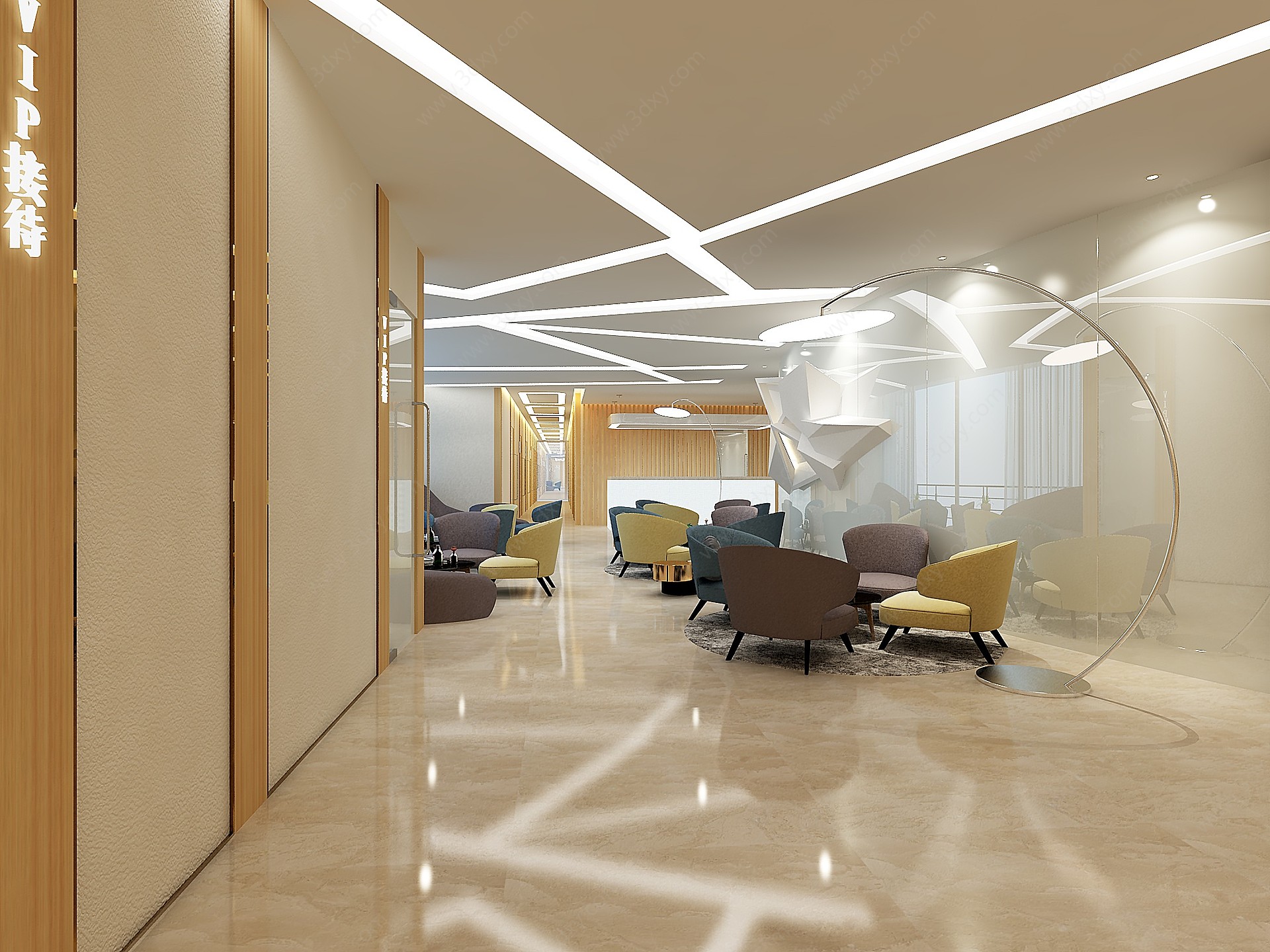 现代整形医院大厅3D模型