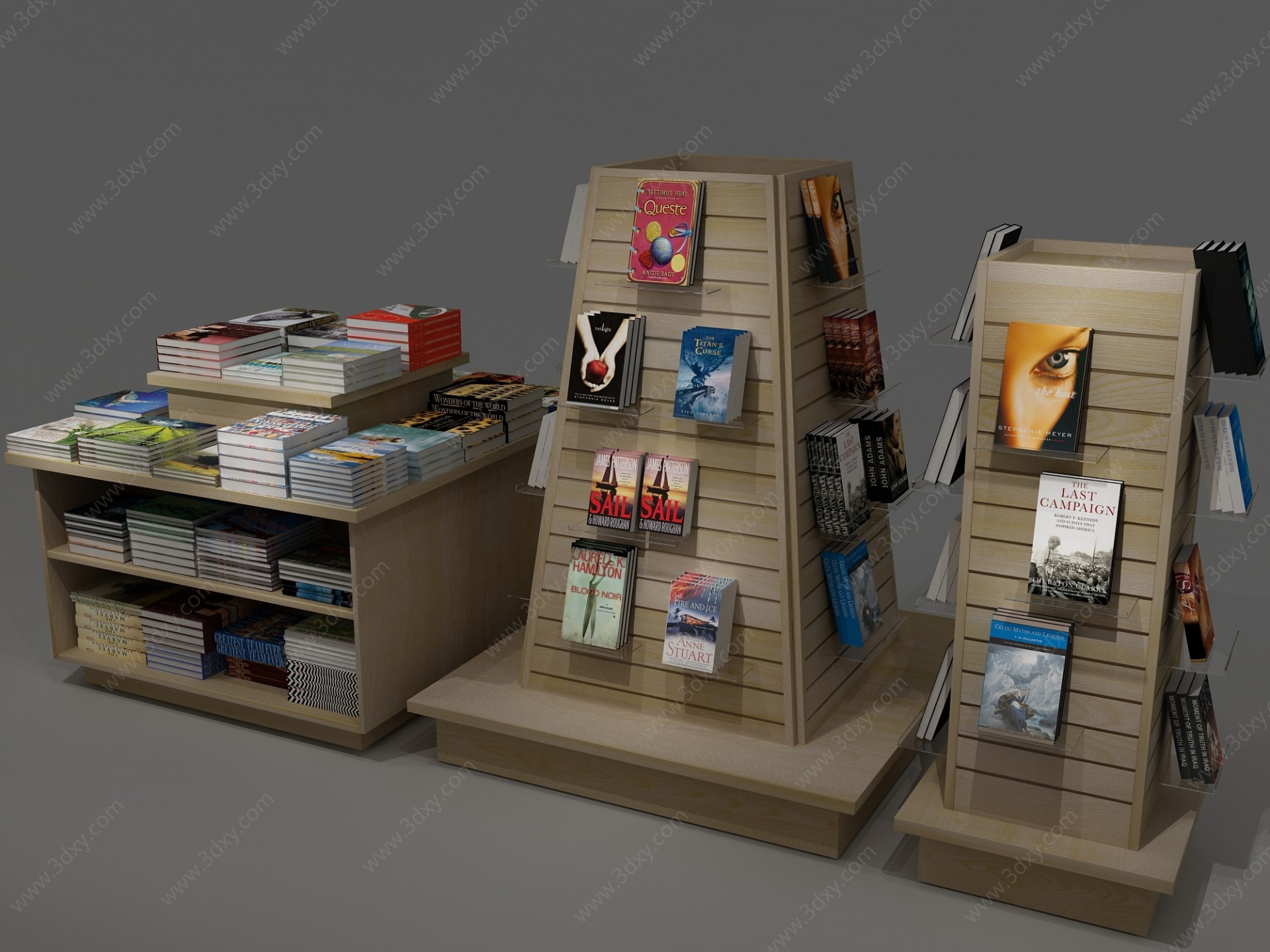 现代书柜书架书籍书店3D模型