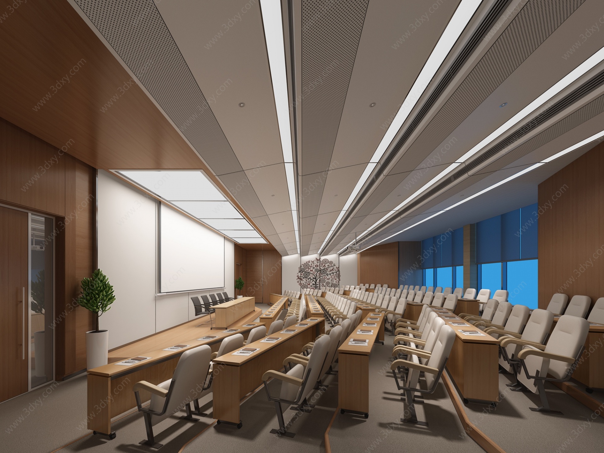 现代阶梯会议室3D模型