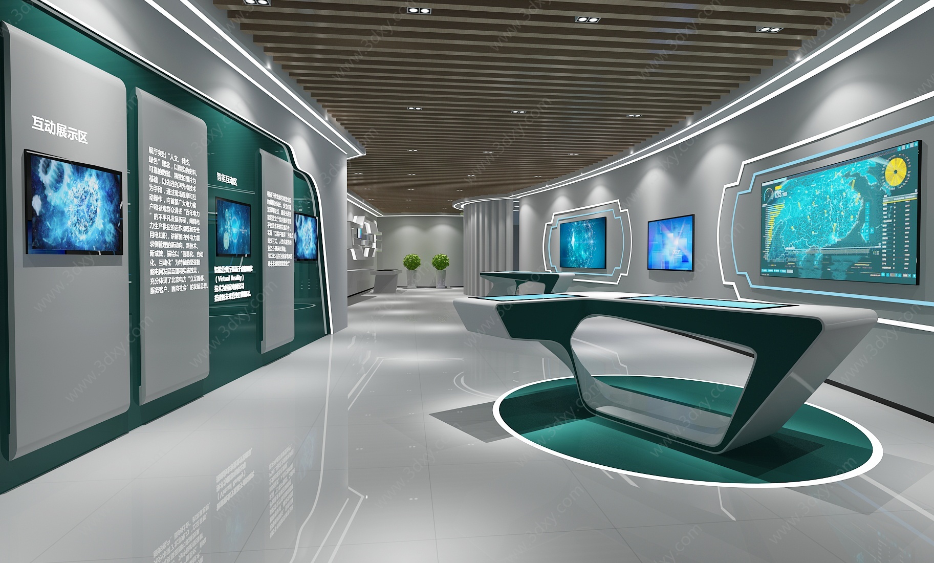 科技展厅形象墙3D模型