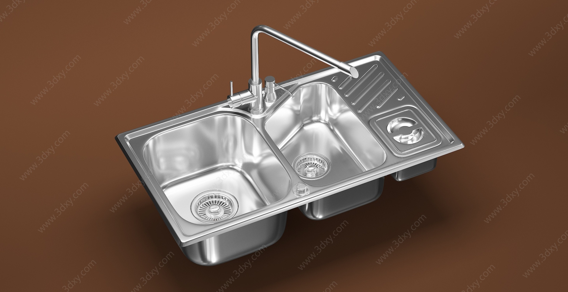 现代厨房洗水槽洗水盆3D模型