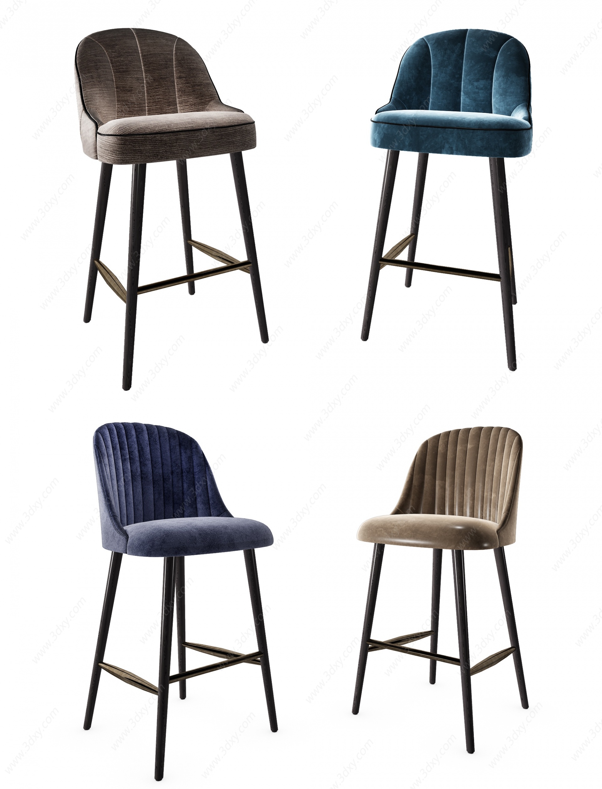 吧椅吧凳组合3D模型