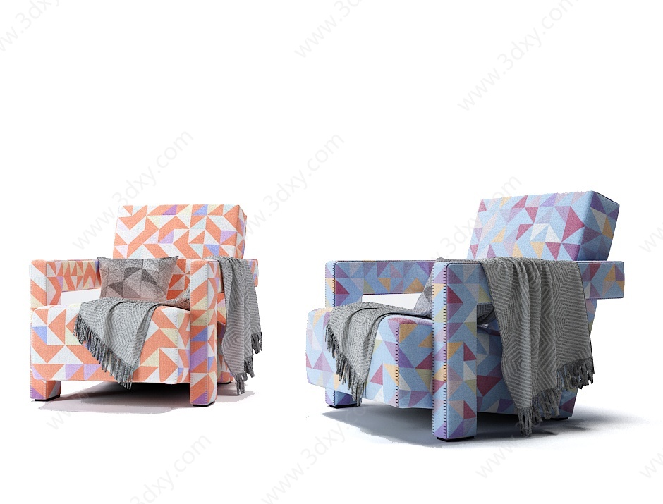 现代休闲沙发椅子3D模型