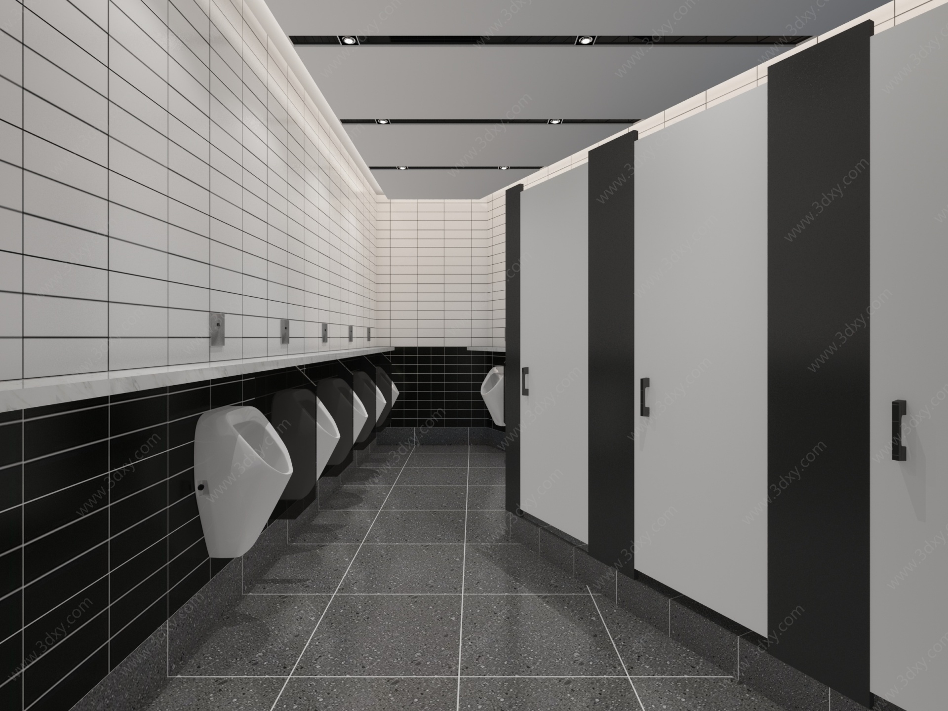 北欧公共卫生间男厕3D模型