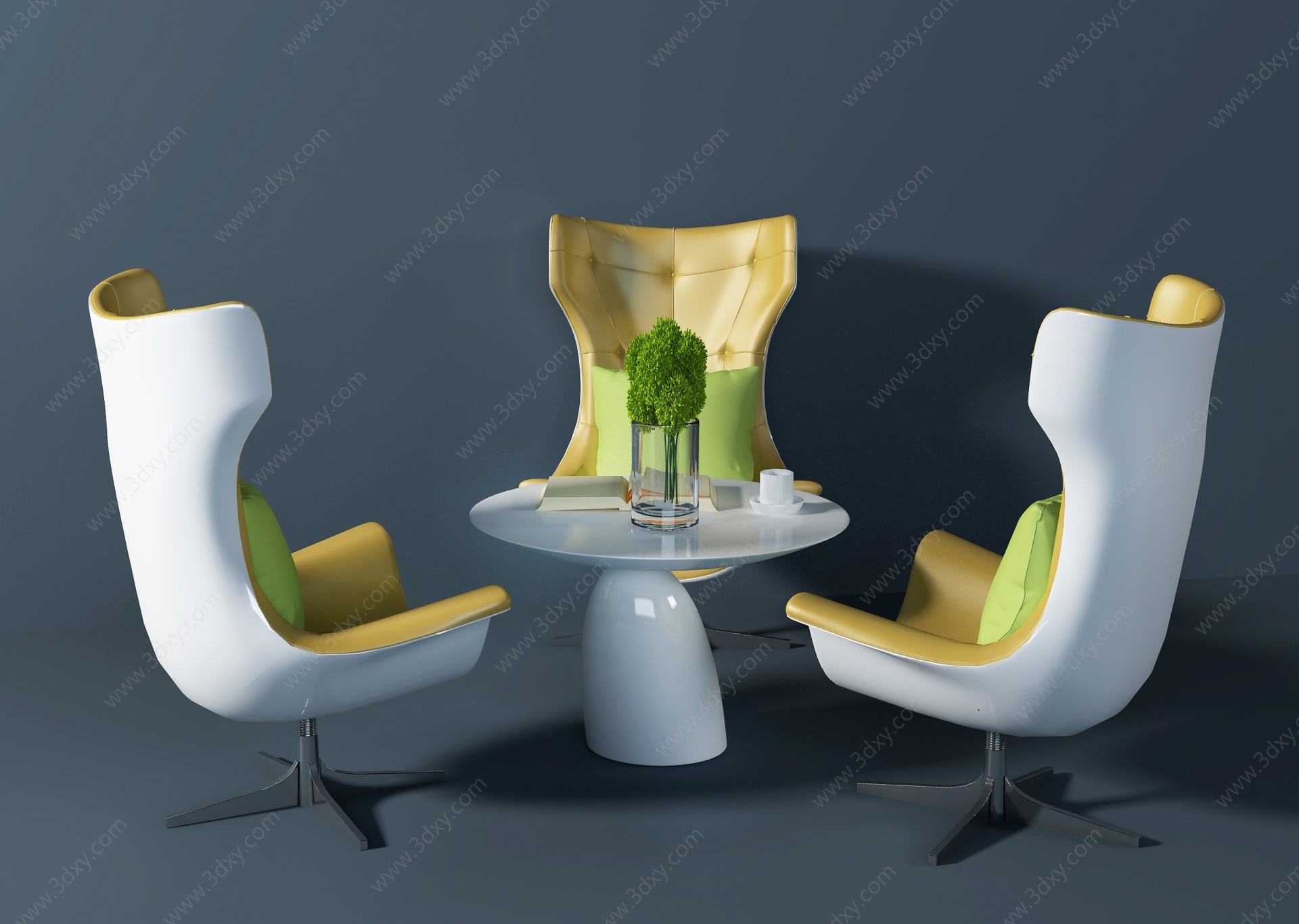 现代创意休闲桌椅3D模型