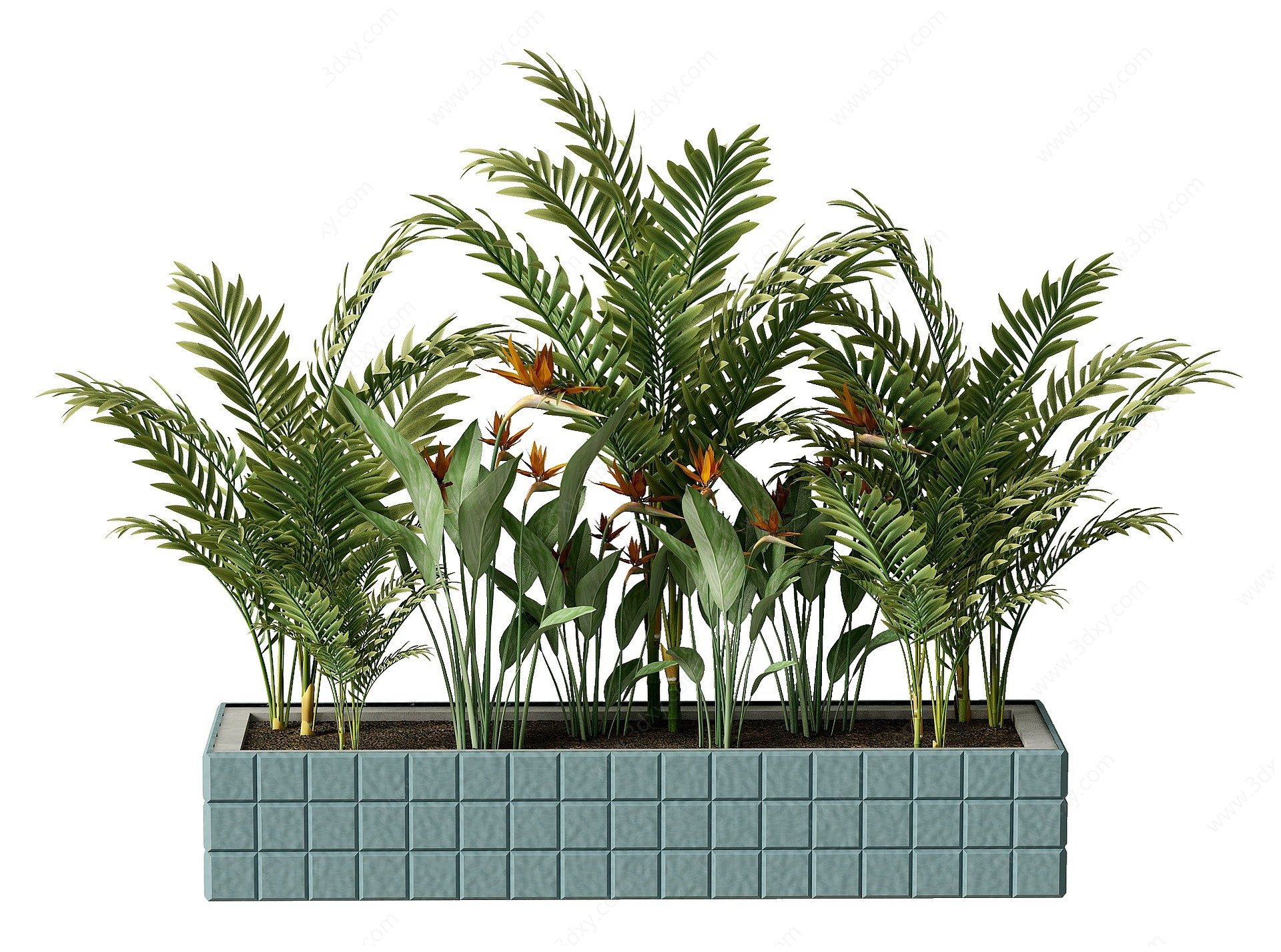 现代植物花坛3D模型