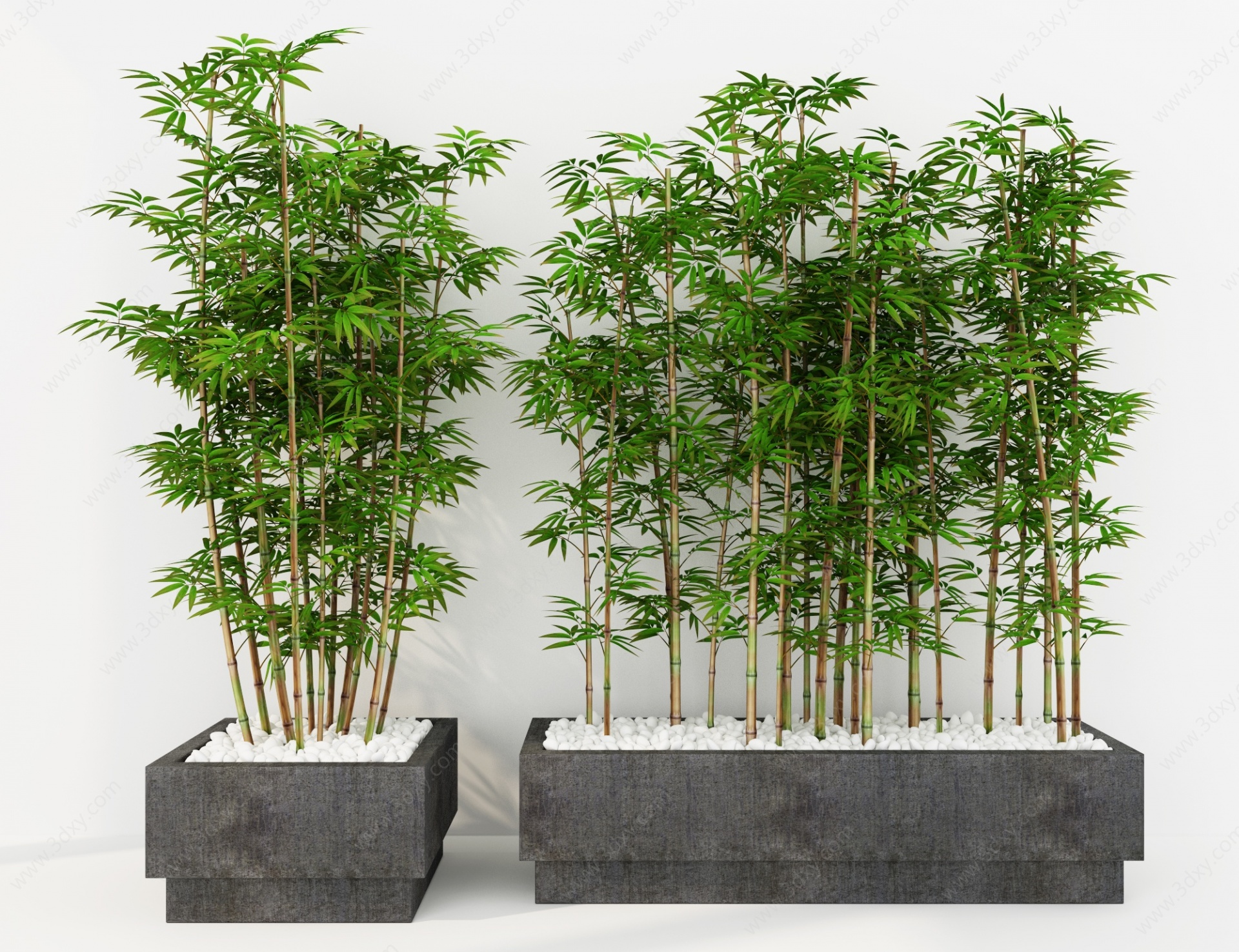 新中式竹子盆栽竹林造景3D模型