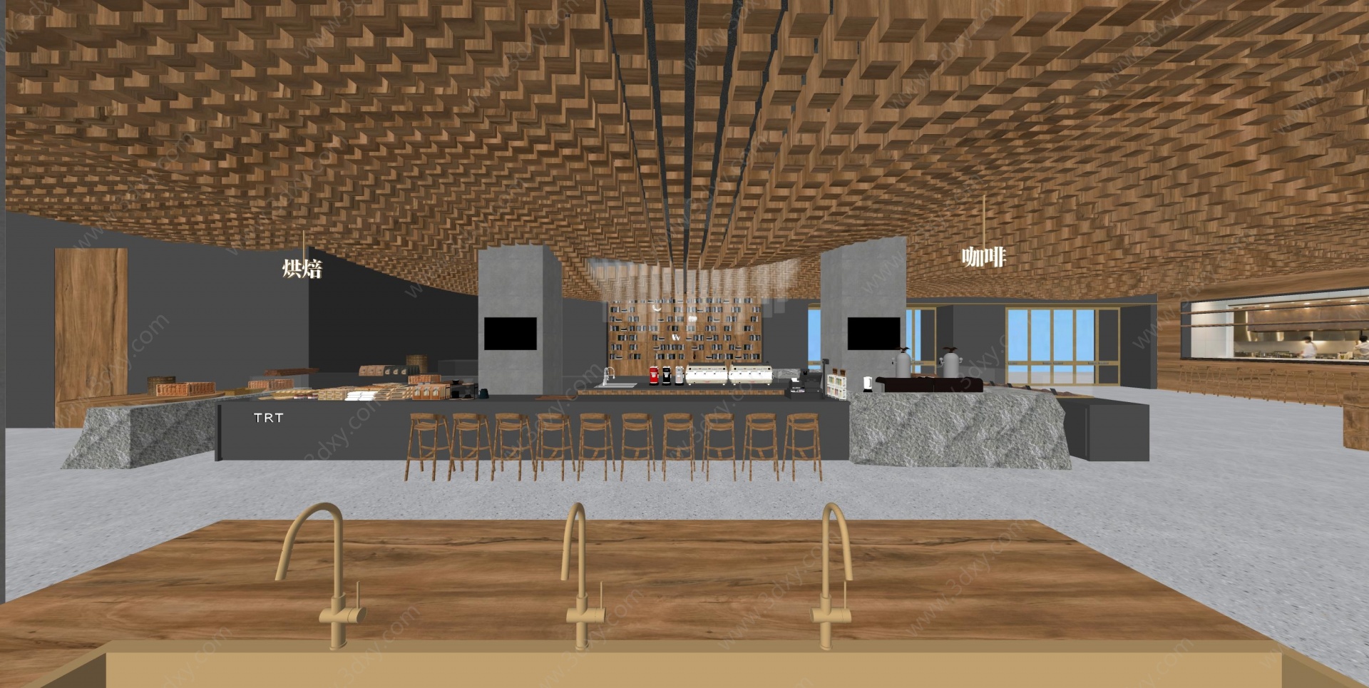 现代风格咖啡厅3D模型