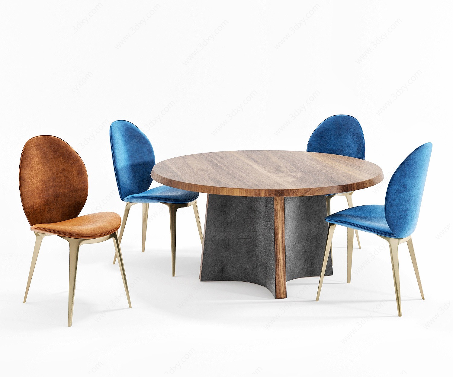 现代北欧餐桌椅3D模型