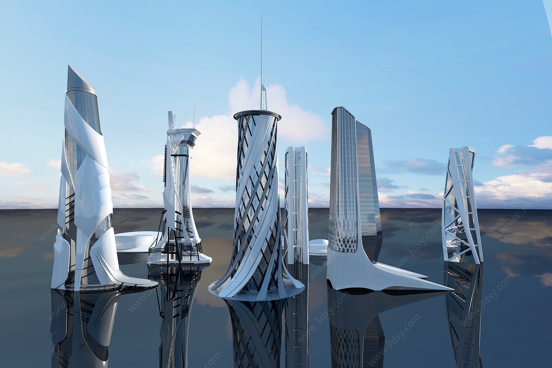 现代未来城市建筑3D模型