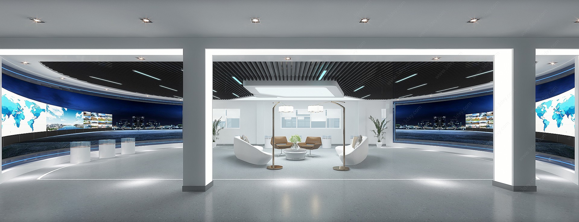 现代科技展厅大厅3D模型