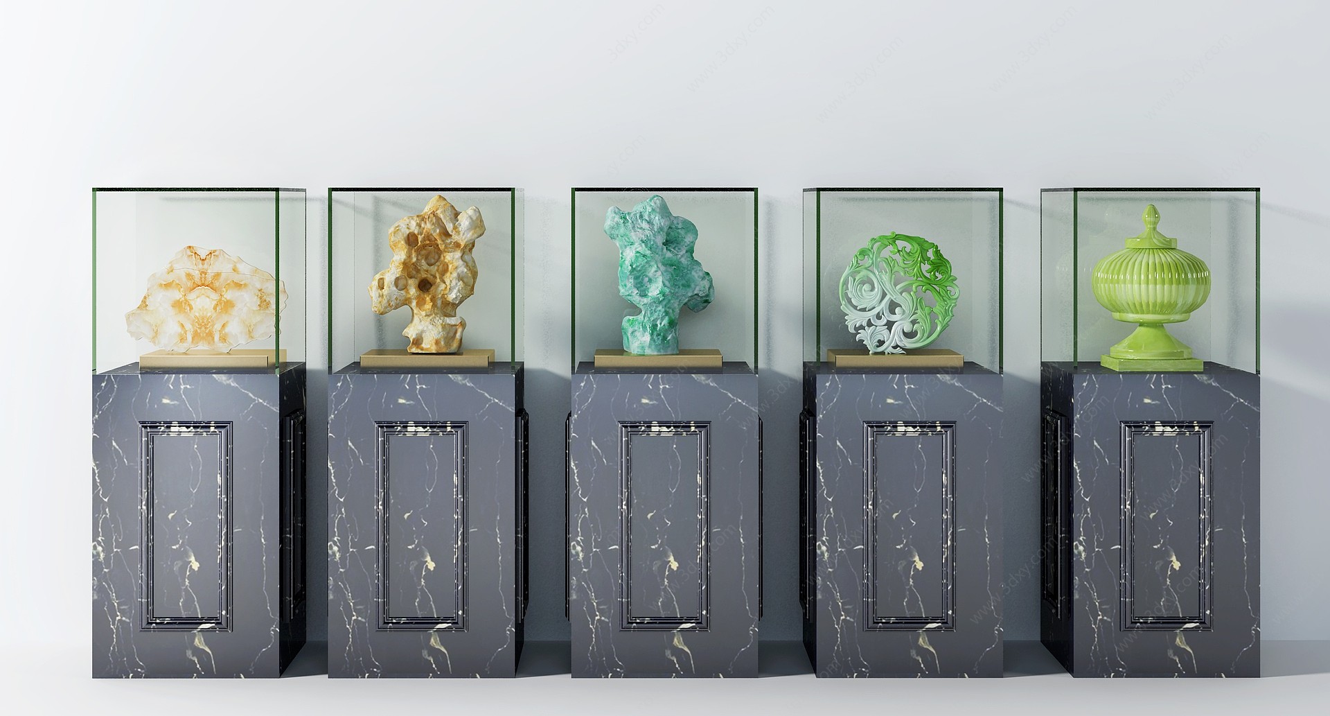 现代玉石工艺品雕塑摆件3D模型