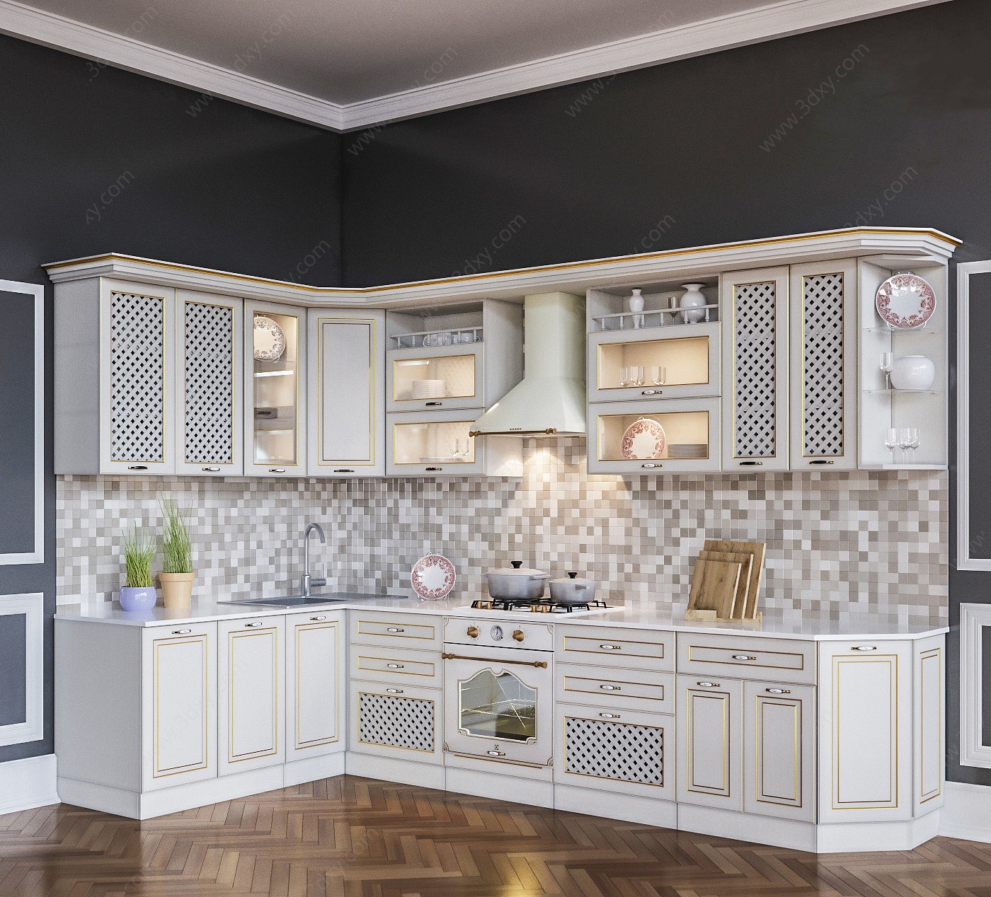 现代风格厨房3D模型