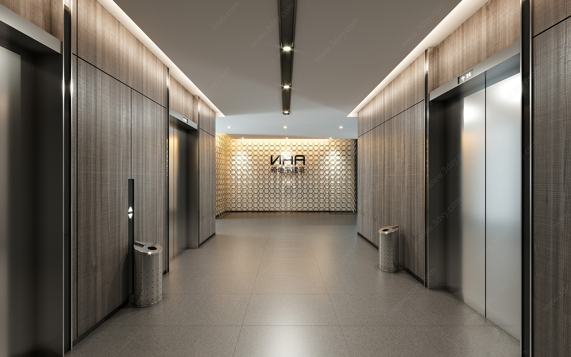 新中式电梯厅3D模型