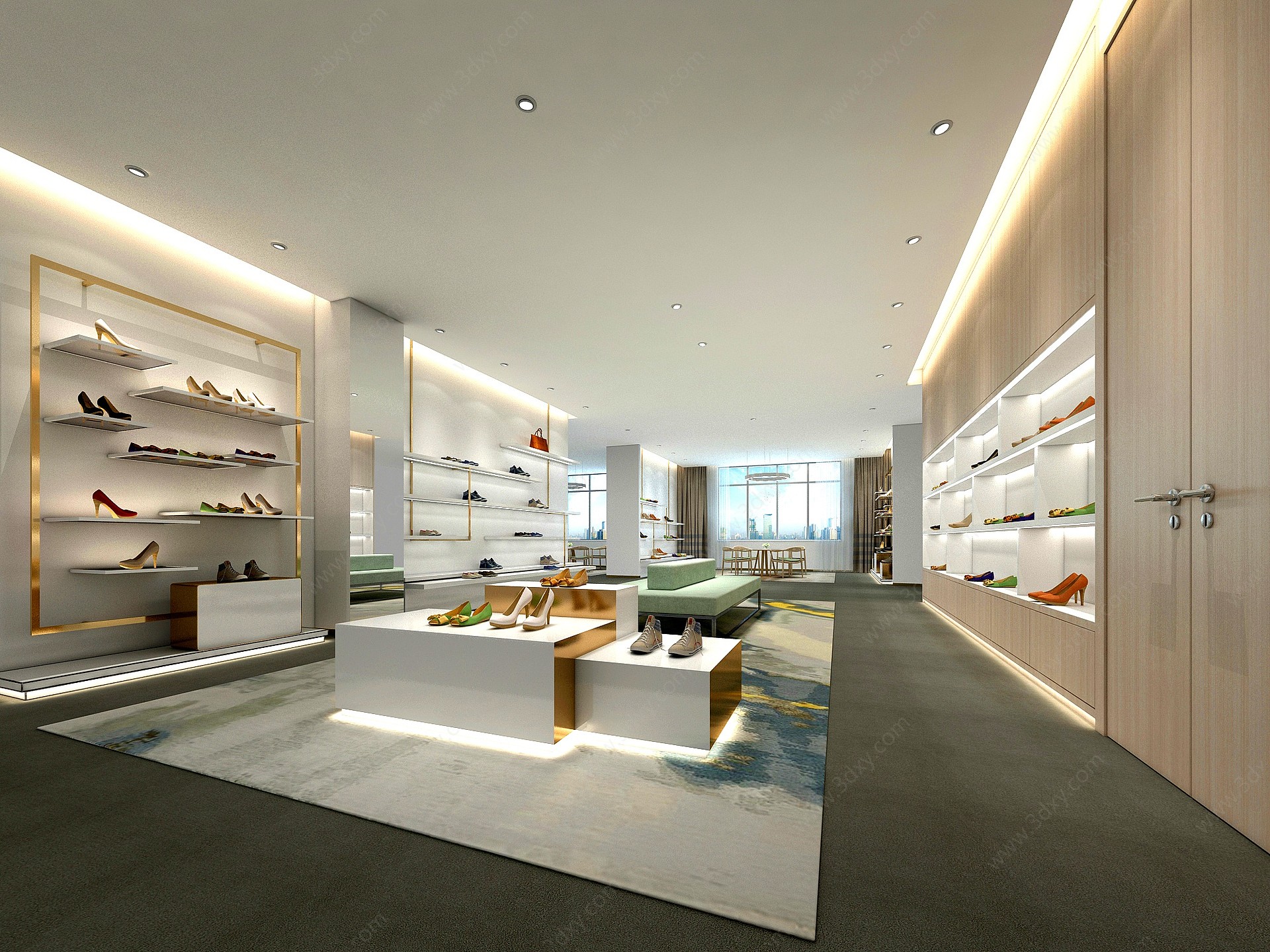 现代商场女鞋店3D模型