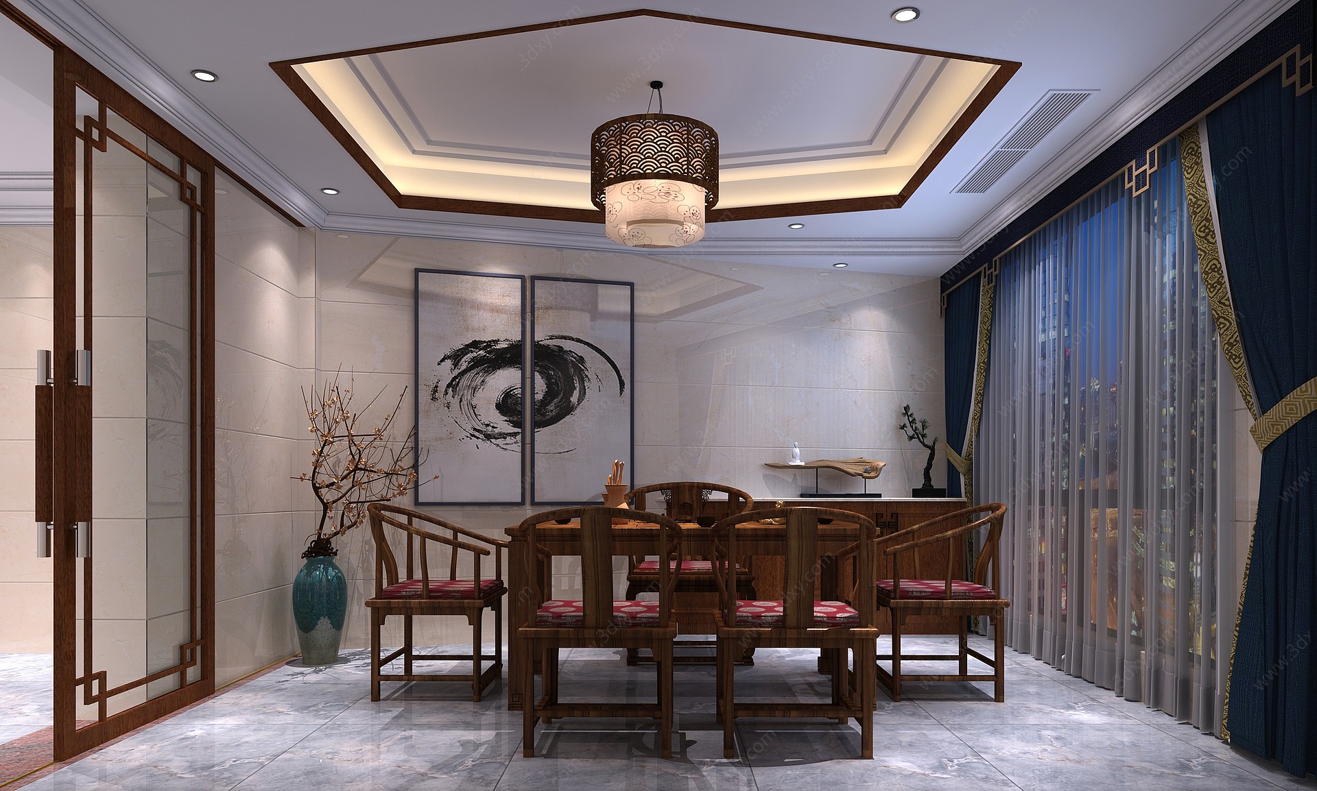 新中式禅意茶室3D模型