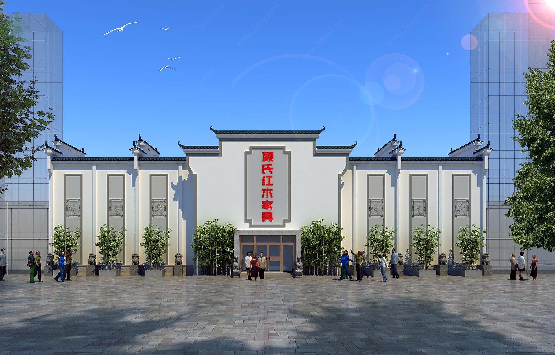 新中式徽派建筑家具城3D模型
