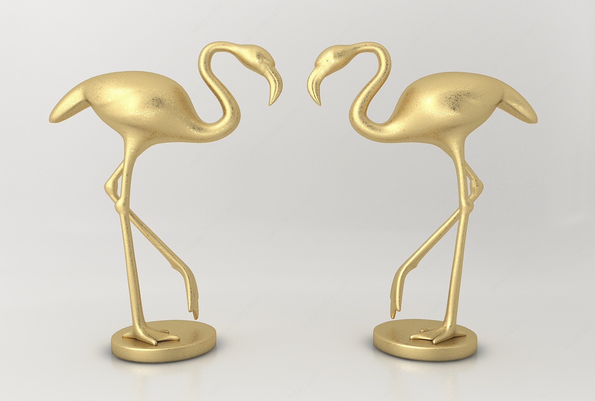 现代风格金属小鸟雕塑3D模型