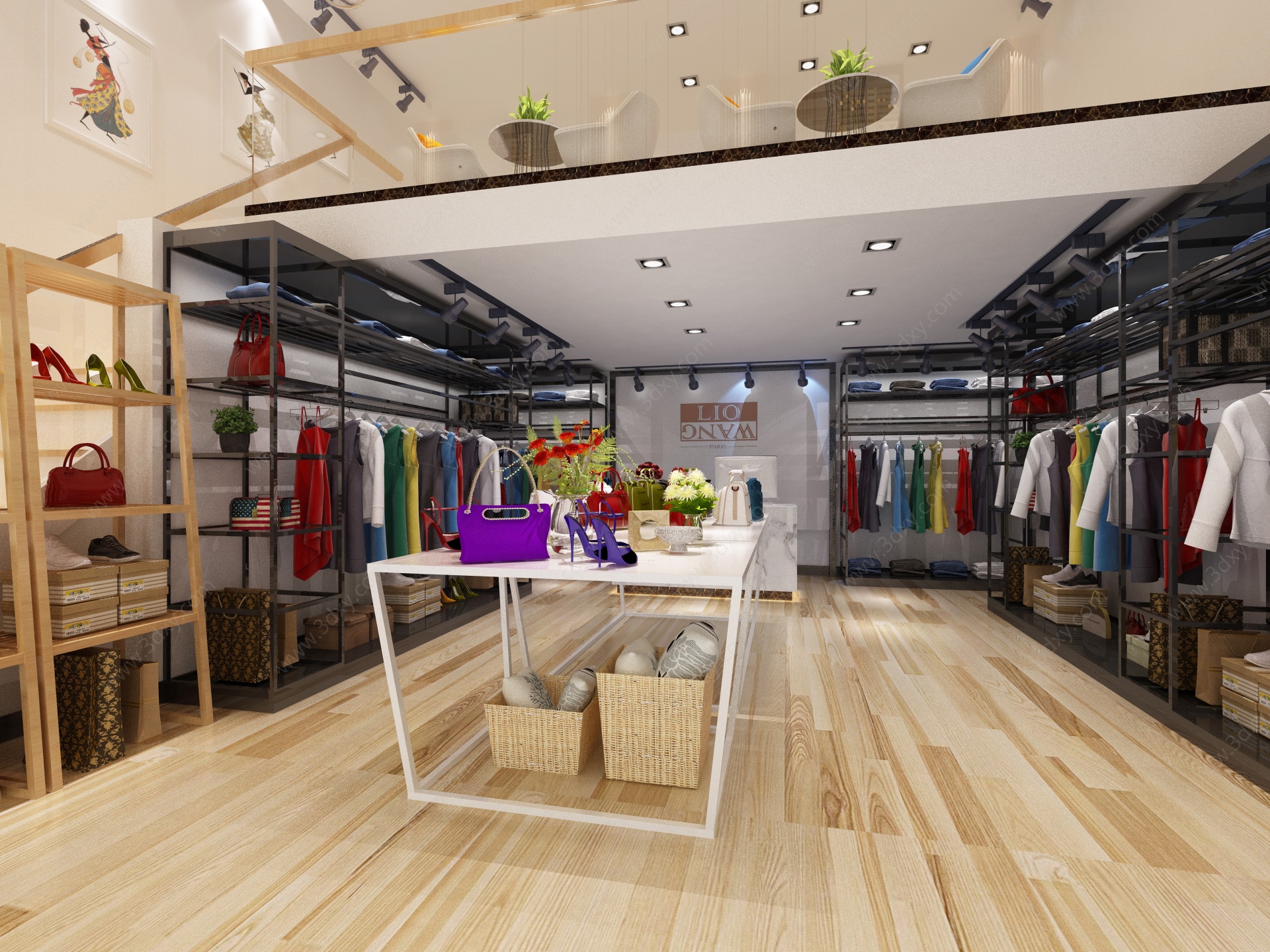工业风服装店3D模型