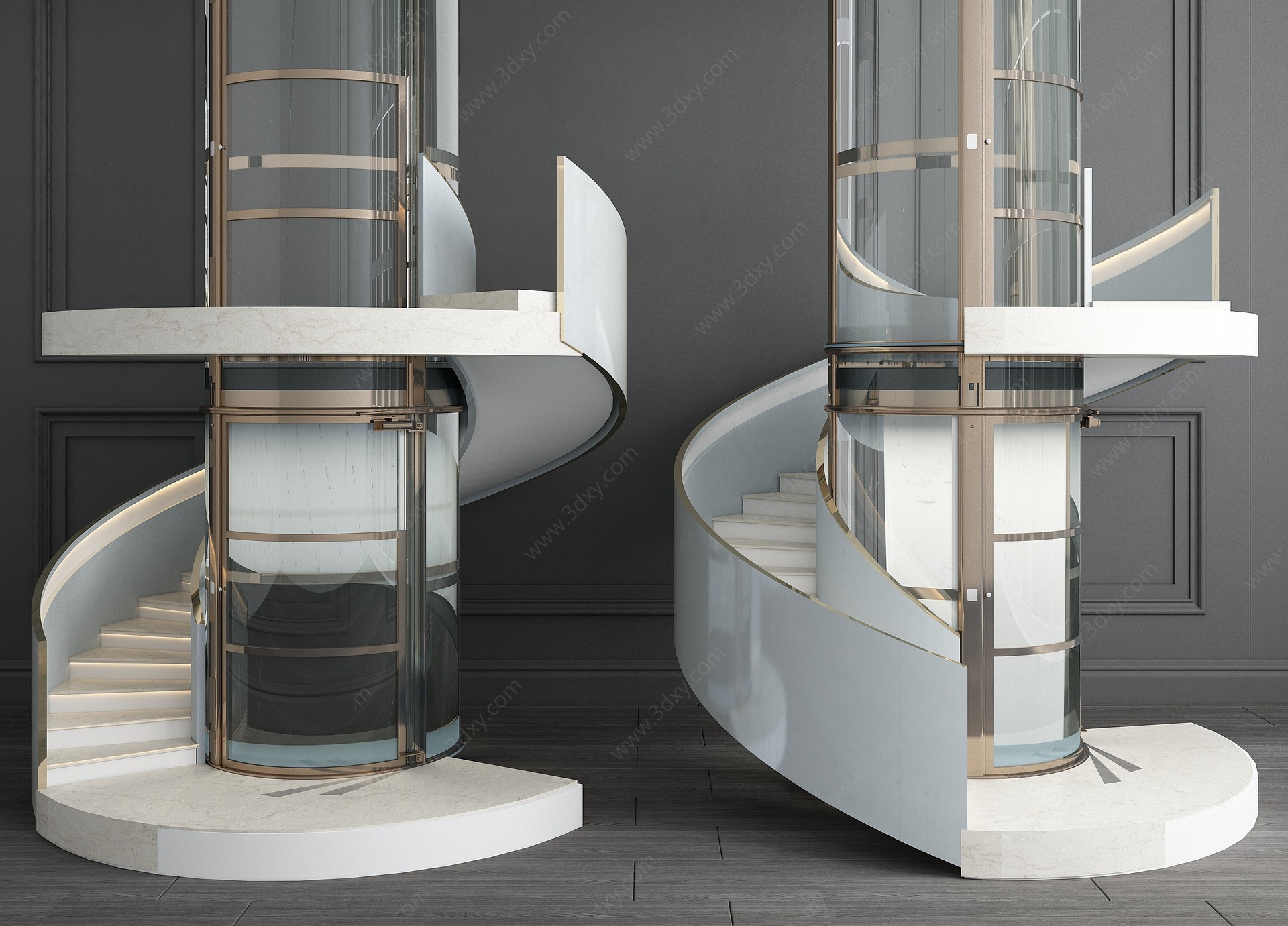 现代观光电梯3D模型