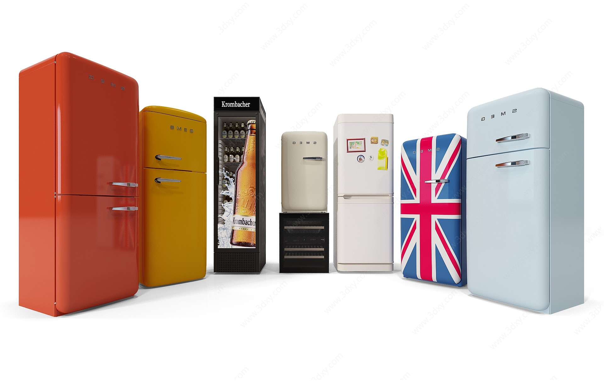 现代迷你小冰箱冰柜3D模型