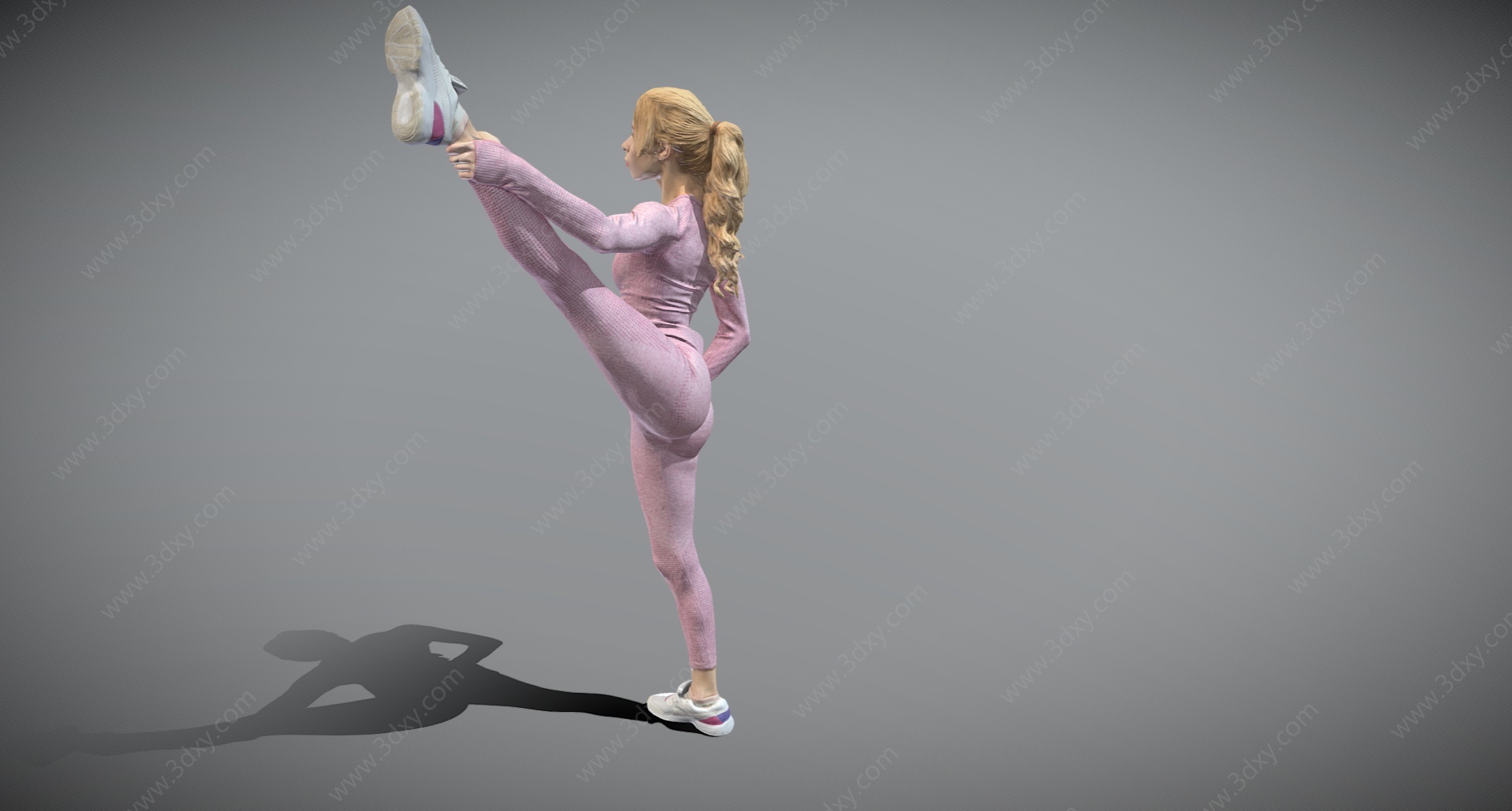瑜伽裤健身女人3D模型