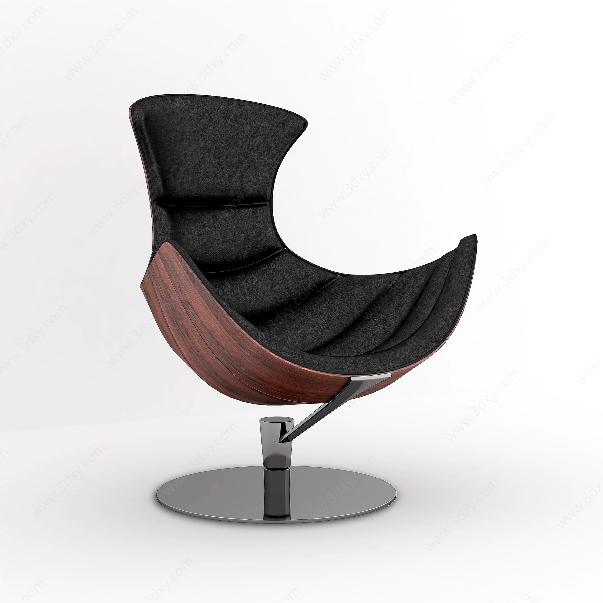 现代时尚皮革休闲椅3D模型